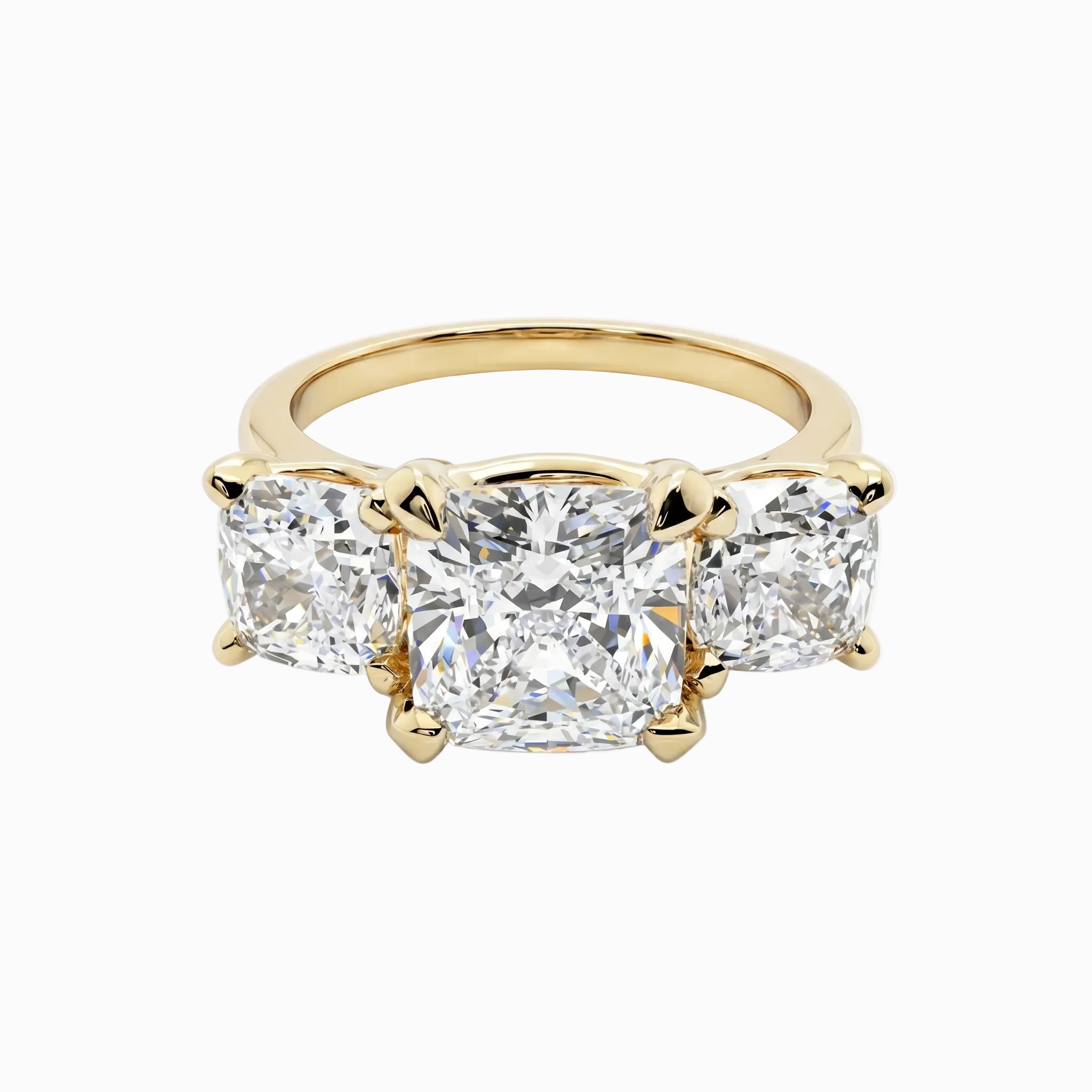3 Cushion Stone Snowcap Ring - 4.45 cttw