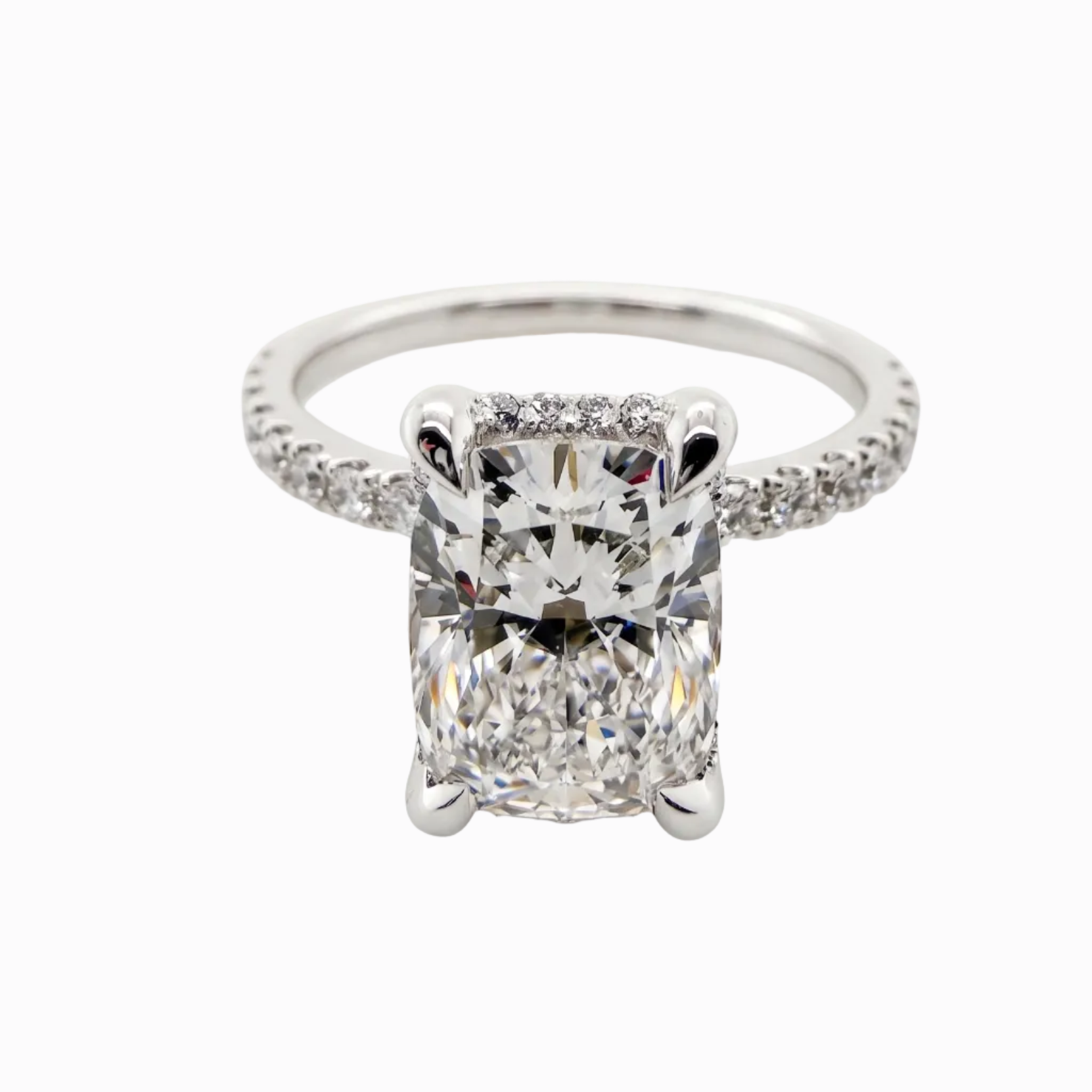 Cushion Statement Solitaire Hidden Halo - 2.51 Cttw