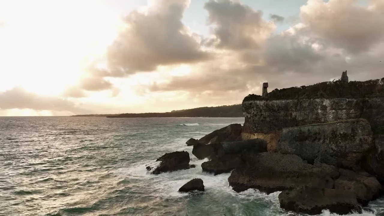 Cliffside Dominican Republic destination wedding film still by Adam Grumbo
