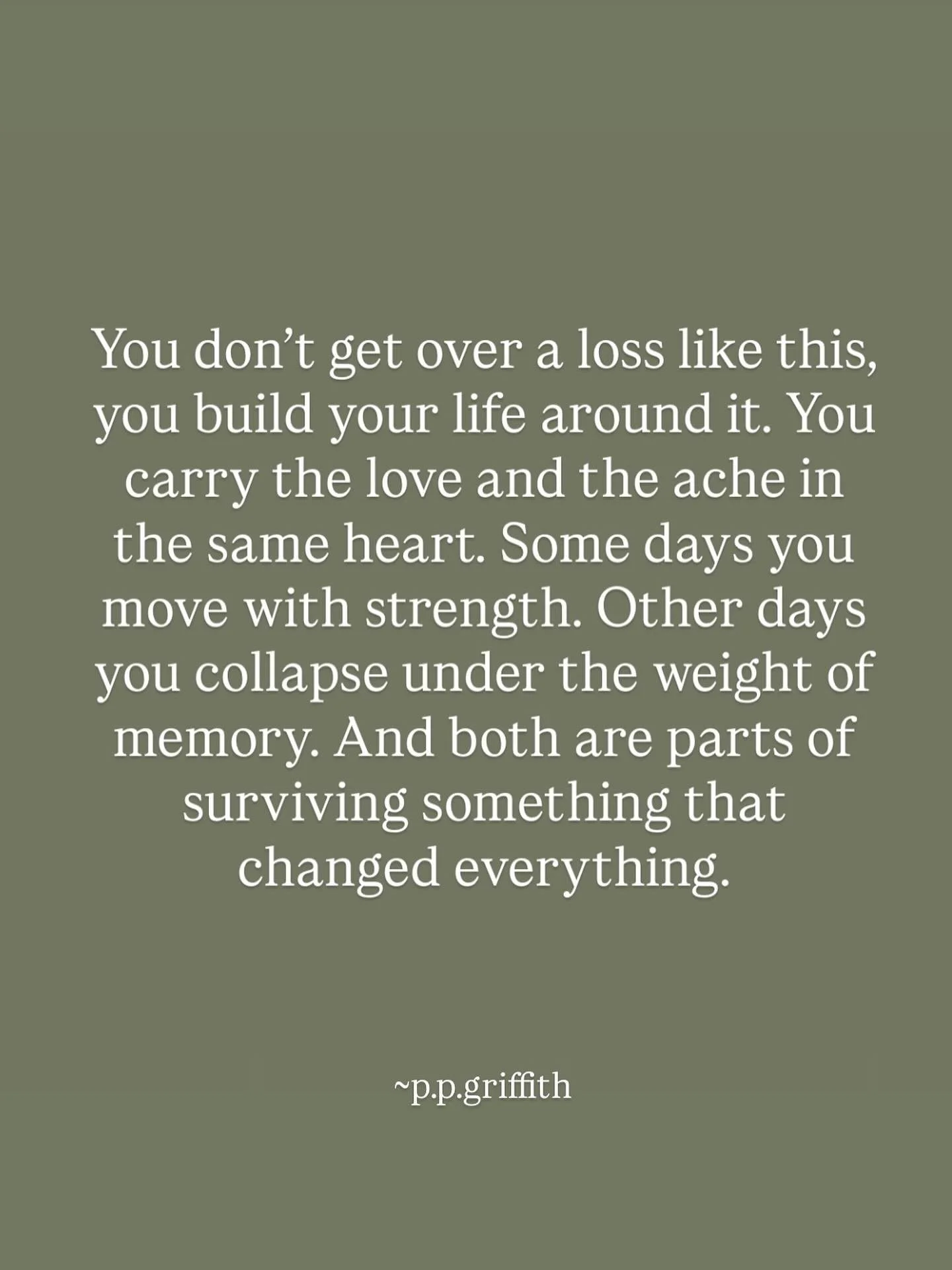 Loss isn&rsquo;t something you just get over, it becomes a part of you - even while everyone else thinks nothing has really changed.