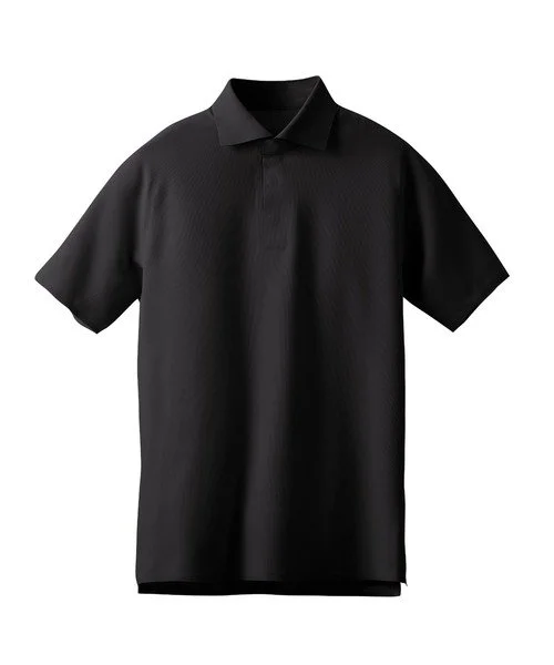 Black polo shirt with short sleeves