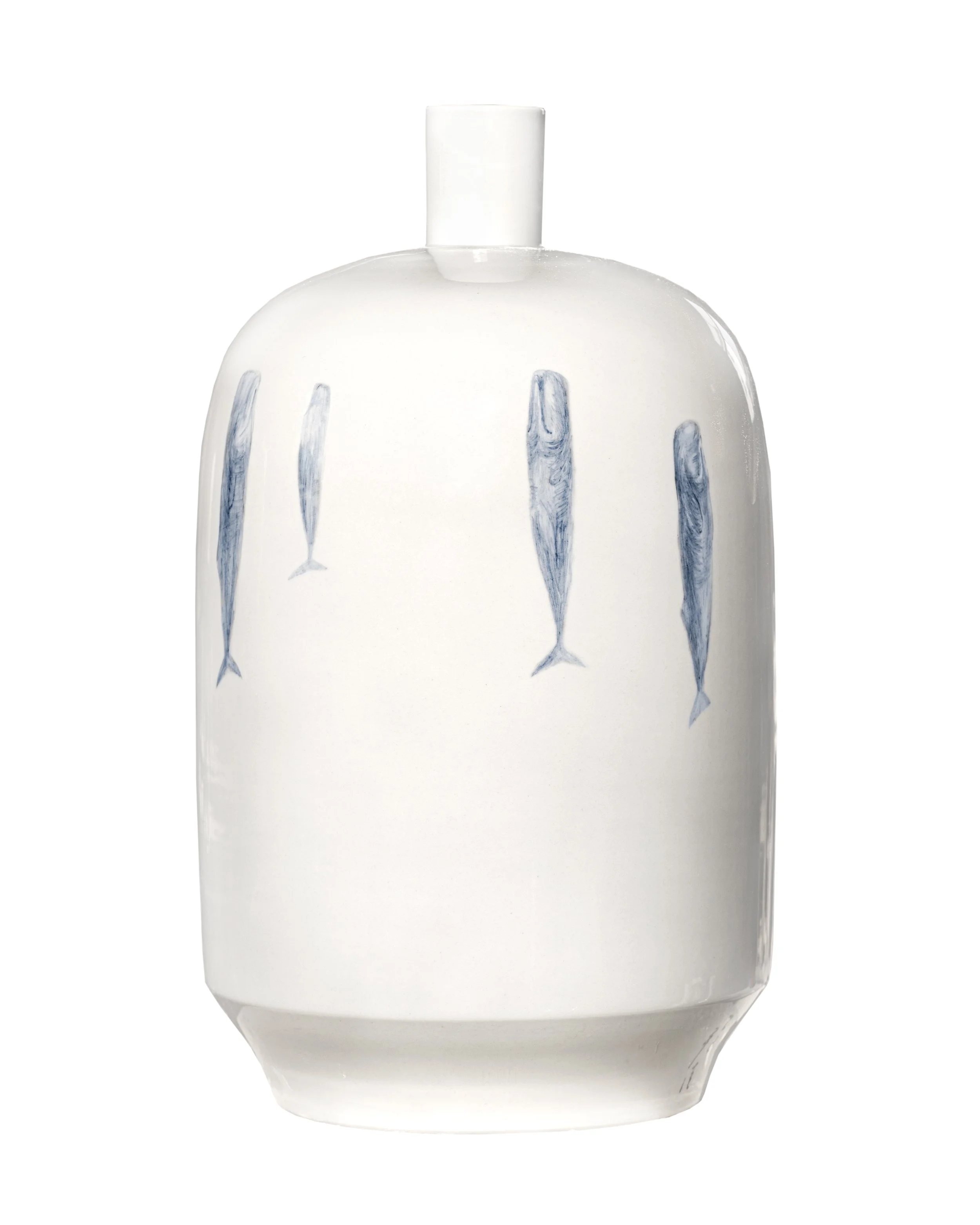 Sleeping Cachalots III, underglaze cobalt blue, 52 x 31 cm