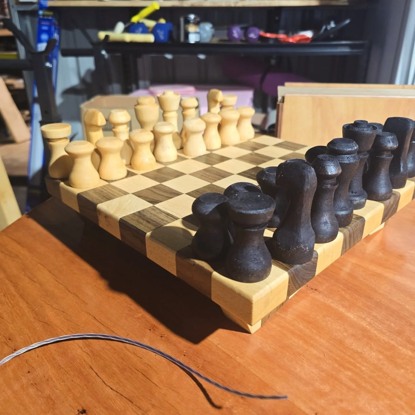 Secret Santa gift for my favorite father in law
#australianhardwood #chess #chessboard #rubiomonocoat #woodturning