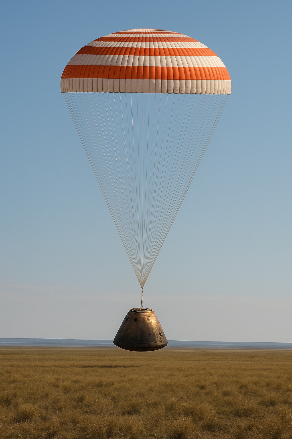 capsule landing under canopy