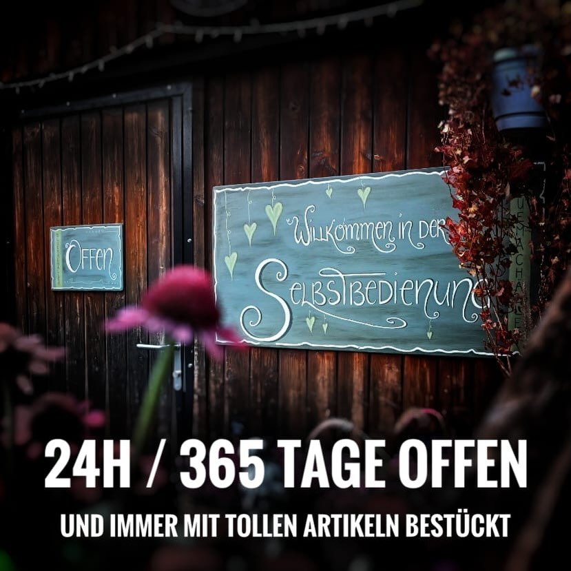 Auch w&auml;hrend den Ferien...
Unsere Selbstbedienung ist stets zug&auml;nglich und mit vielen wundervollen Artikeln best&uuml;ckt.
Da findet auch der Spontane jederzeit noch das passende Mitbringsel!