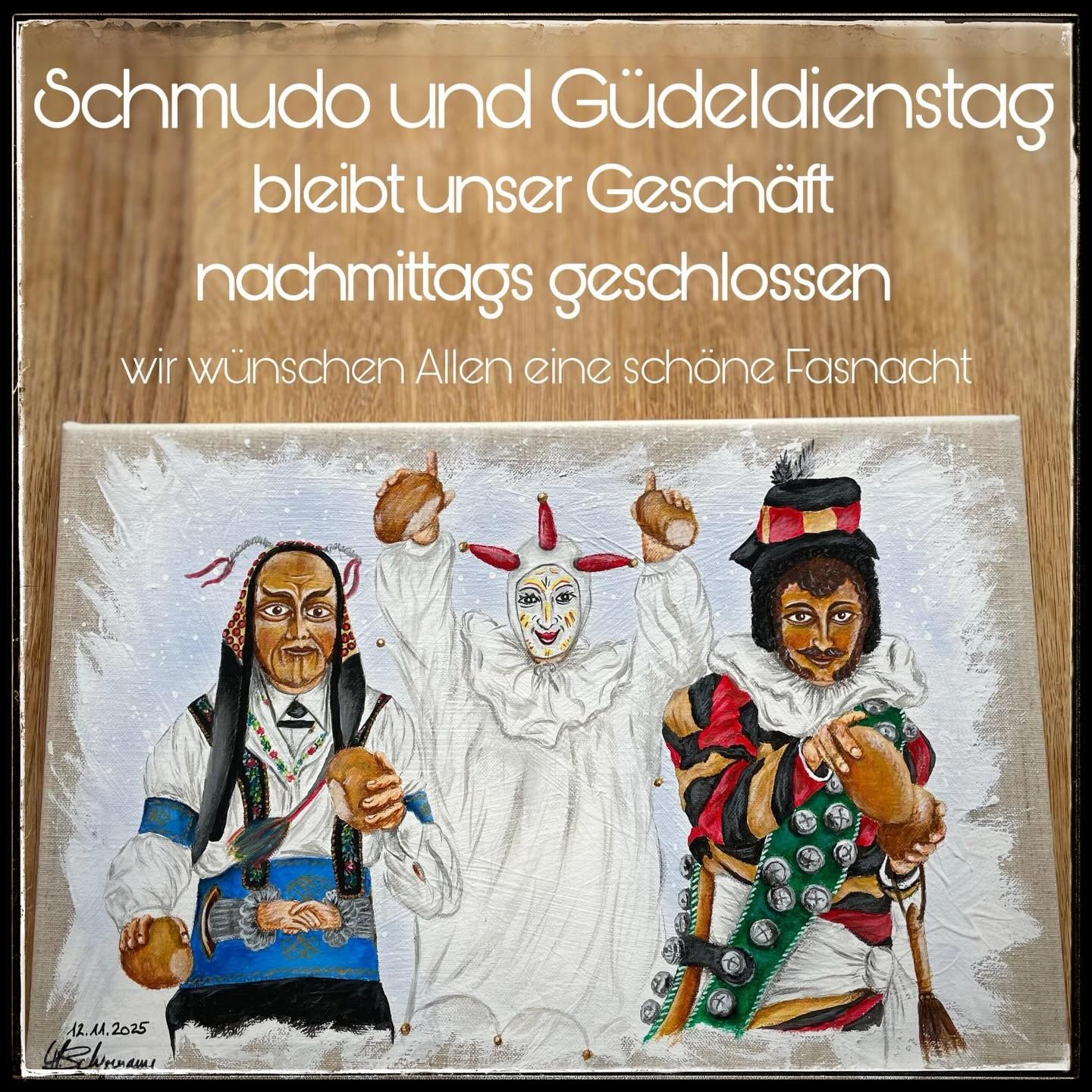 Mir w&uuml;nsched allne no en sch&ouml;ni Fasnacht..mir h&auml;nd h&uuml;t Nami zue da mir au no chli ad Fasnacht g&ouml;nd🎊🤣🎉
&Uuml;si S&auml;lbschtbedienig h&auml;t en sch&ouml;ni Uswahl🌸🌺
Ab Morn h&auml;mer wieder normali &Ouml;ffnigsziit&aum