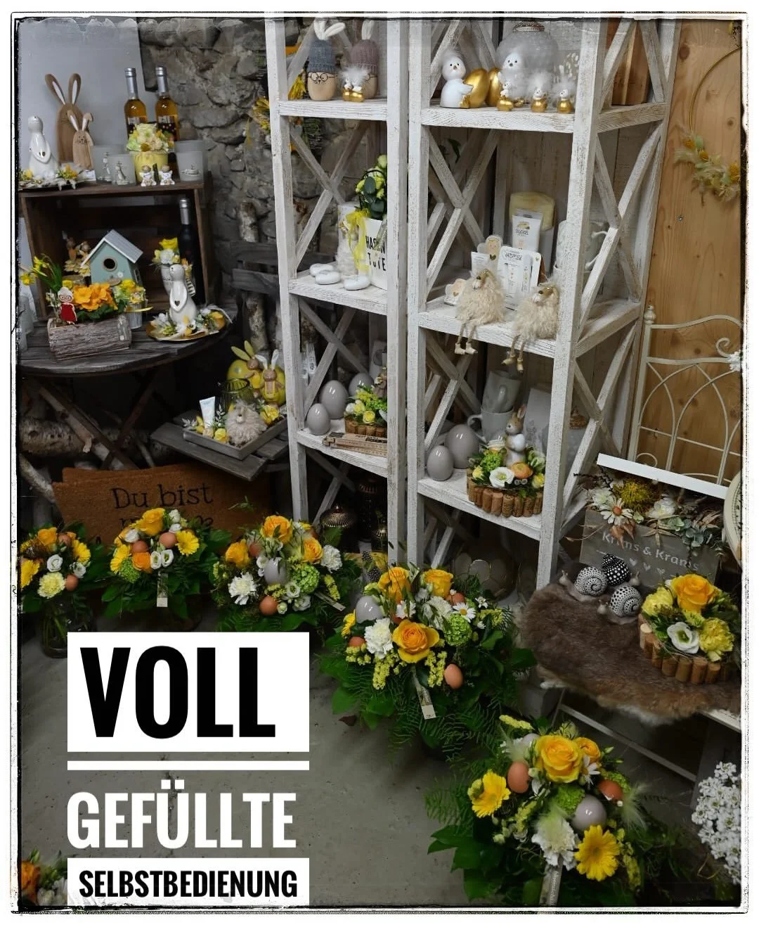 Selbstbedienung OFFEN 7/24  voll gef&uuml;llt🌸🌺🐣 #str&auml;usse #gestecke #osterdeko #osterhase #tulpen