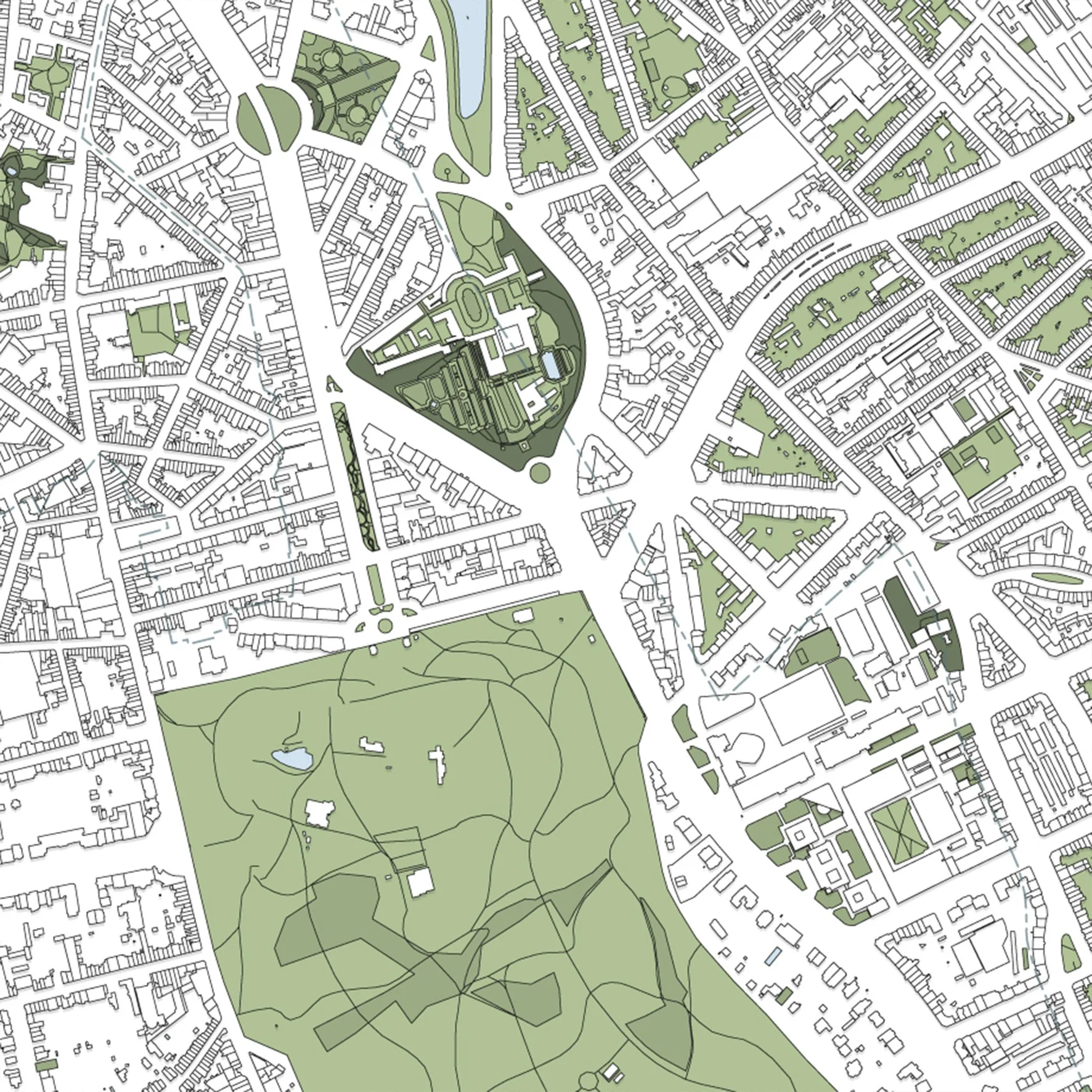 Zoom sur le poster décoratif avec la carte de la commune d’Ixelles, à Bruxelles.