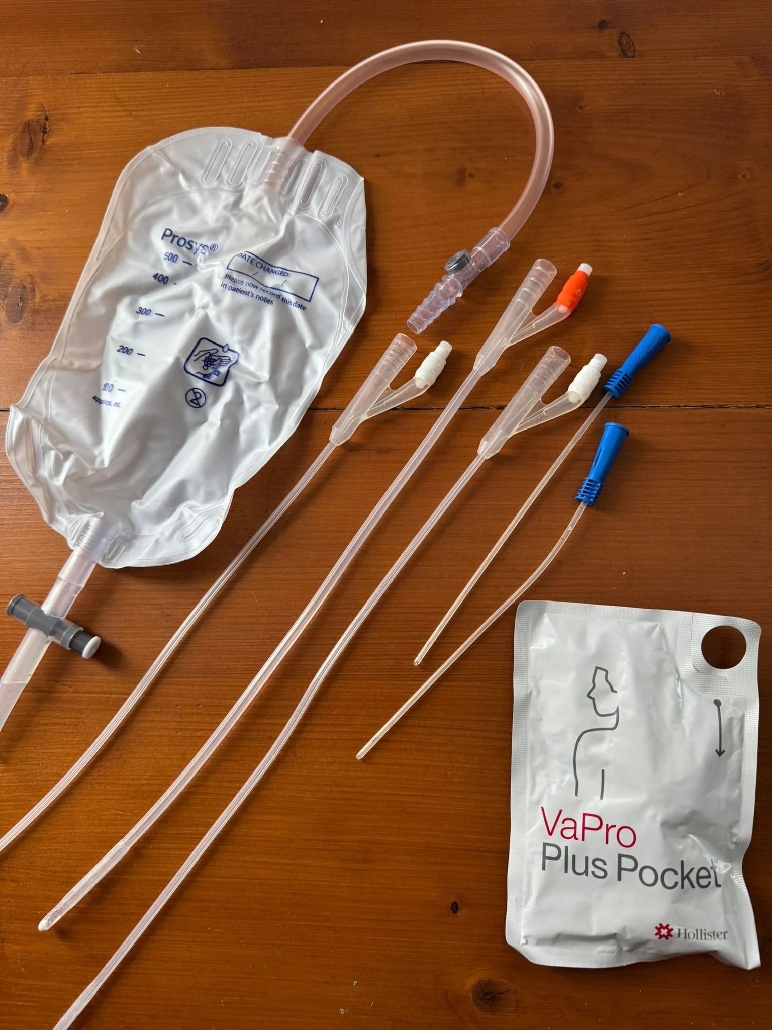 an assortment of various catheter types