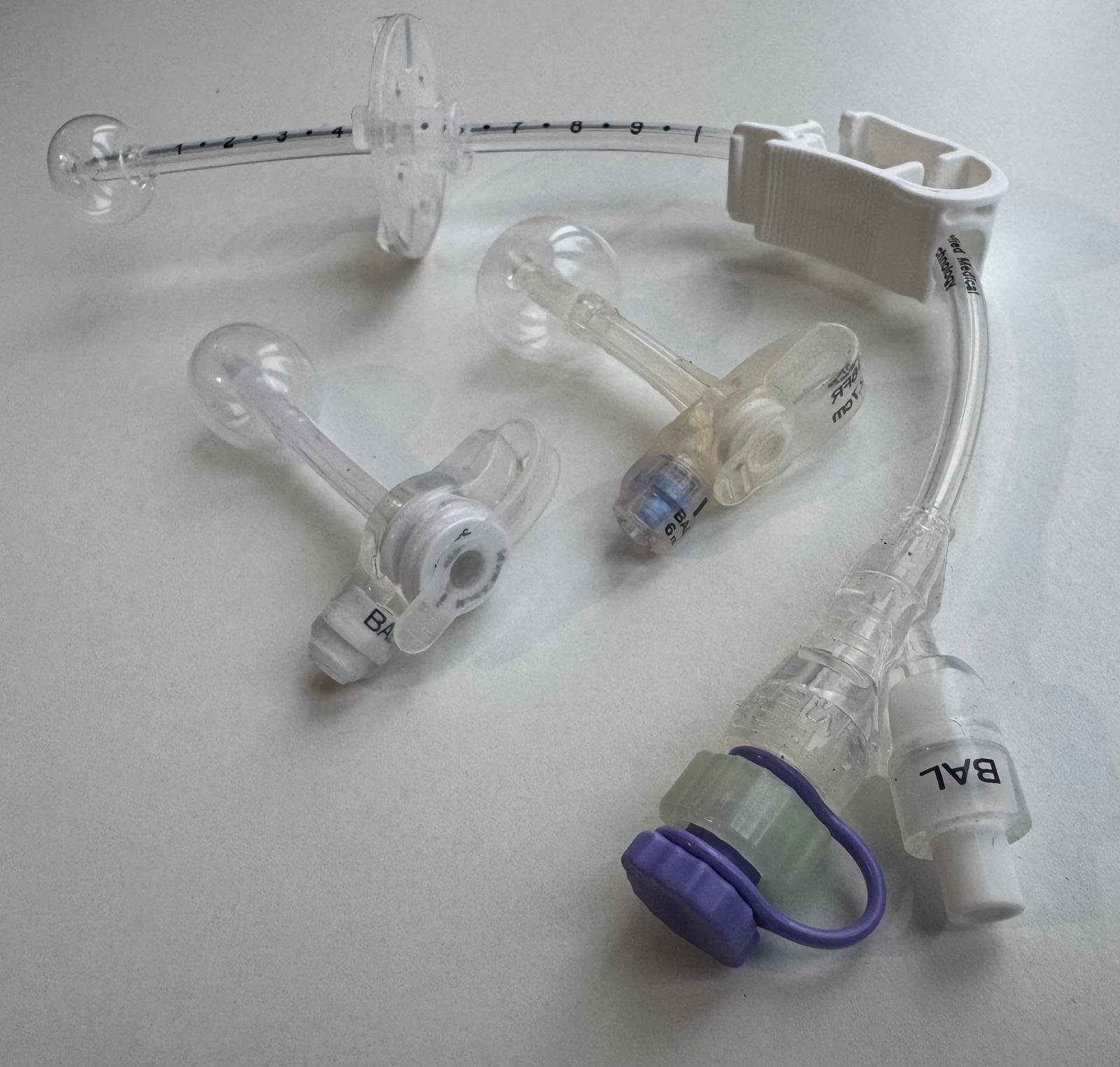 A selection of balloon gastrostomy devices up close