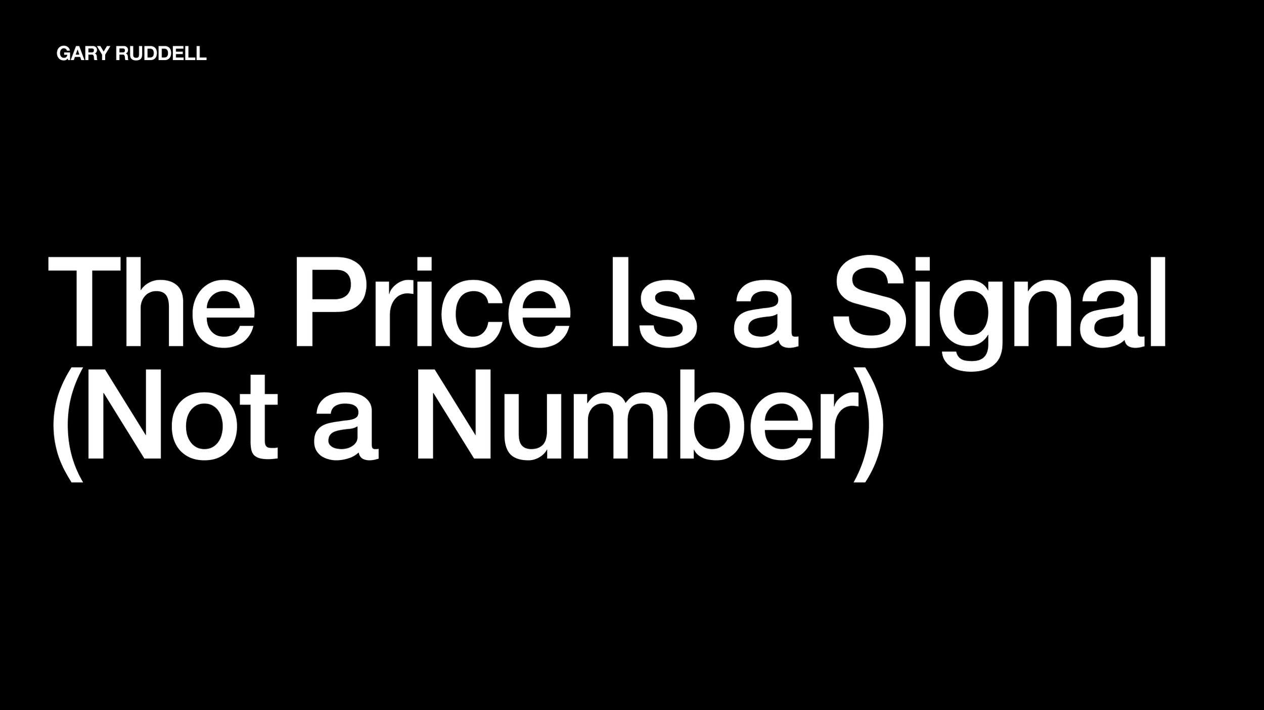 The Price Is a Signal (Not a Number)