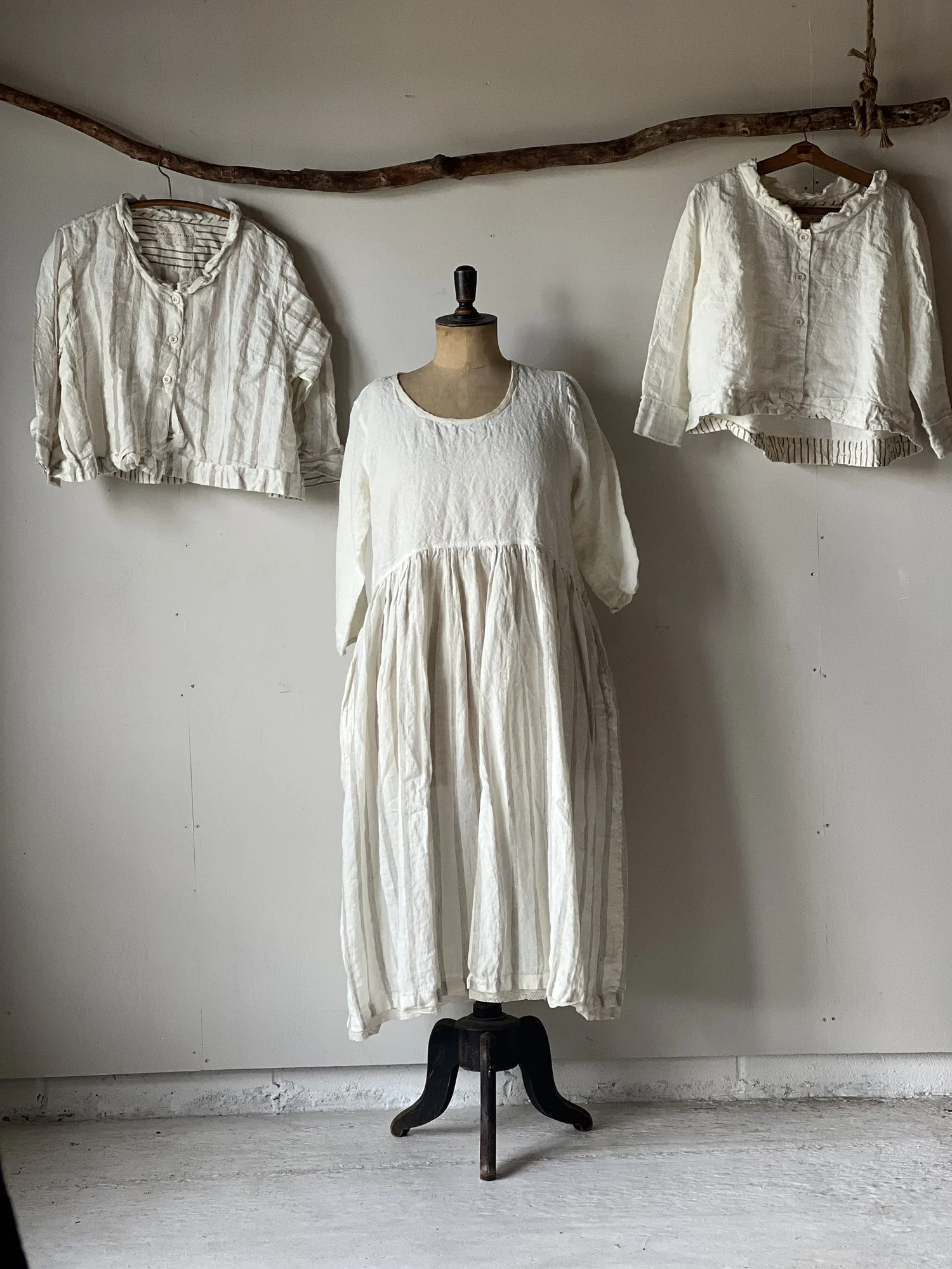 gathered linen dress POETRY