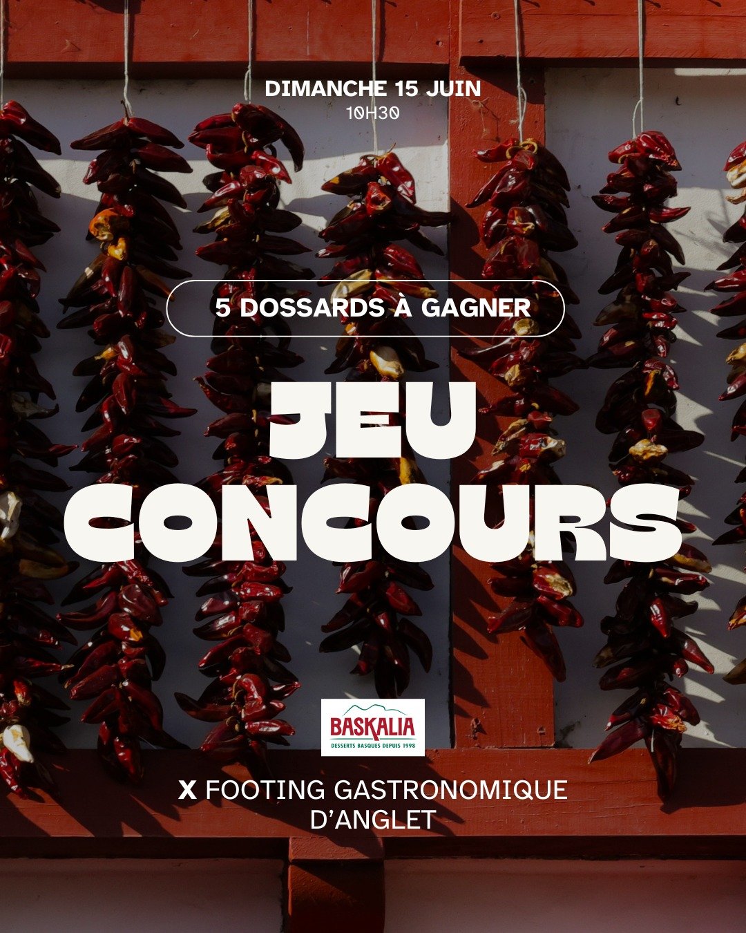 [JEU CONCOURS] Manger ou faire du sport, pas besoin de choisir !

Cette ann&eacute;e encore, Baskalia est fier d&rsquo;&ecirc;tre partenaire du Footing Gastronomique d&rsquo;Anglet !

Le concept : courir un 10km (sans chrono) et d&eacute;guster des p