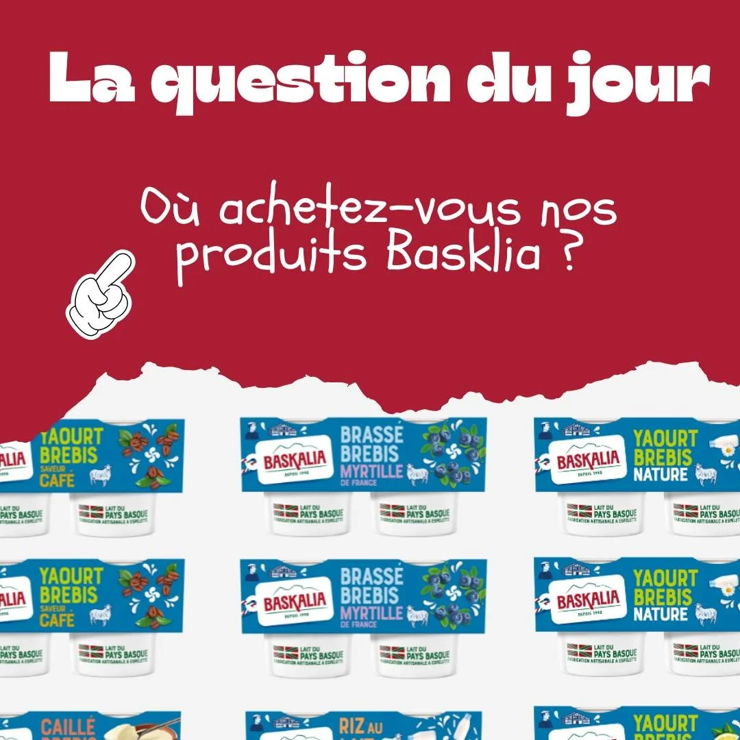 🥛 Vous les trouvez o&ugrave;, vos yaourts Baskalia ?
Grande surface, magasin bio, commerce de proximit&eacute;&hellip;
Dites-nous en commentaire o&ugrave; vous les achetez 👇
On est curieux de savoir o&ugrave; Baskalia vous accompagne au quotidien ❤