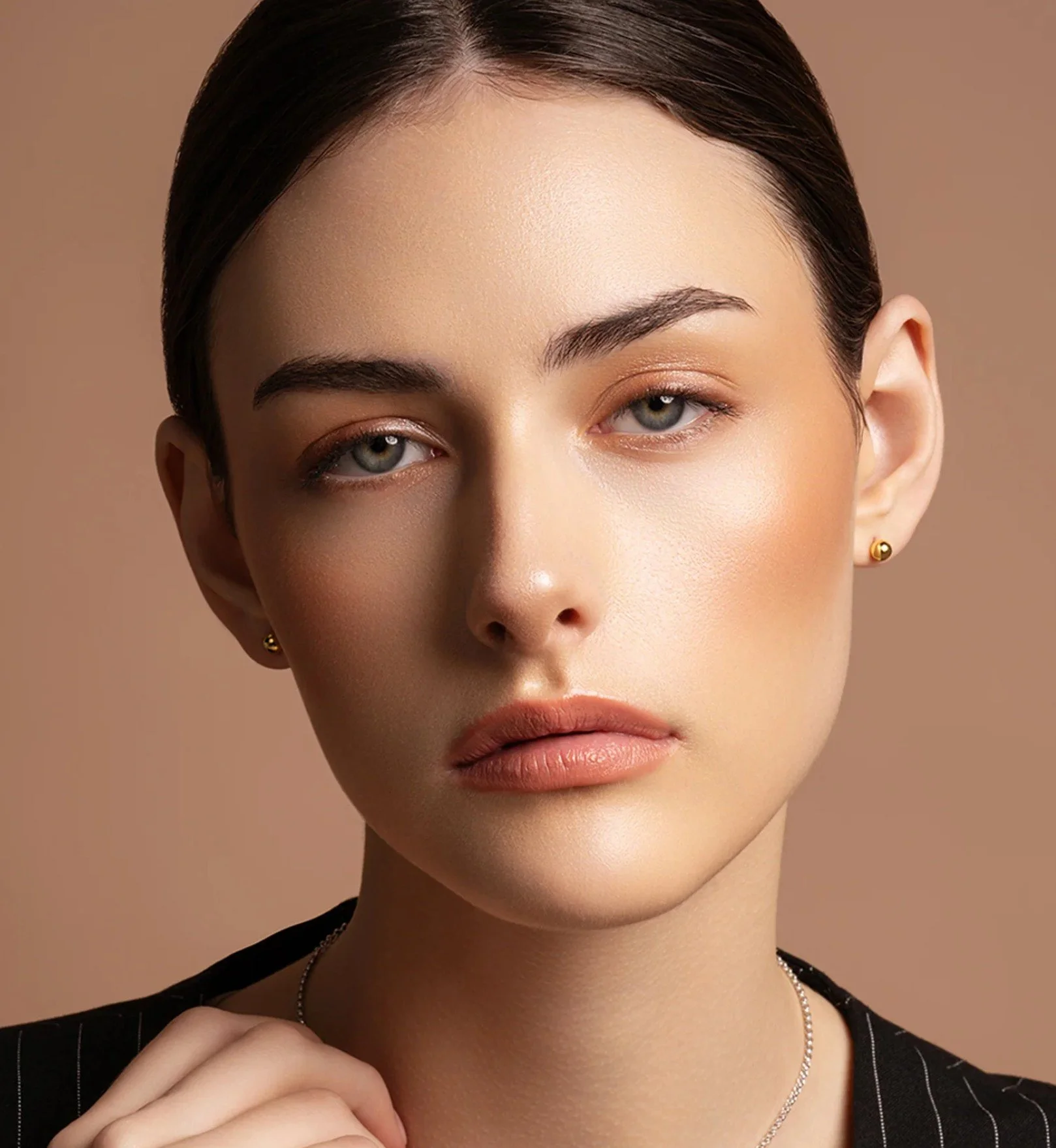 G9024-Galway Crystal Balance Sterling Silver & Gold Stud Earrings 2.jpg