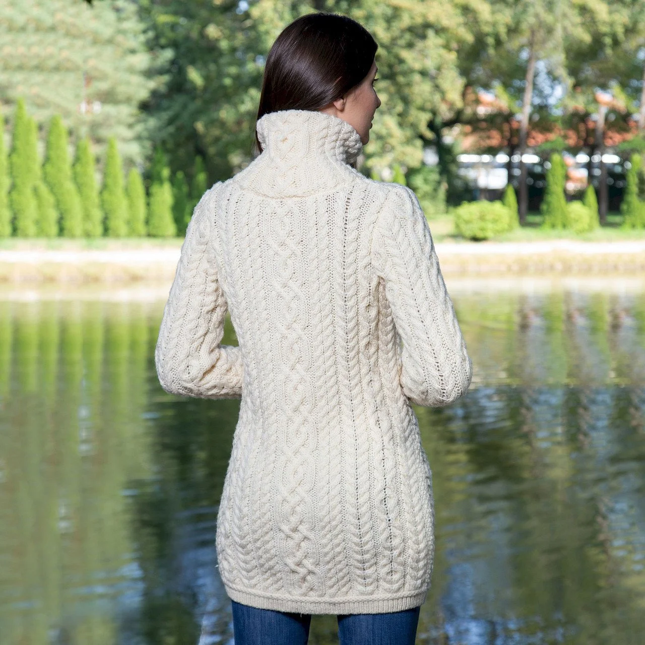 Soft Touch Ladies Aran Zip Cardigan-Natural---ML114.jpg