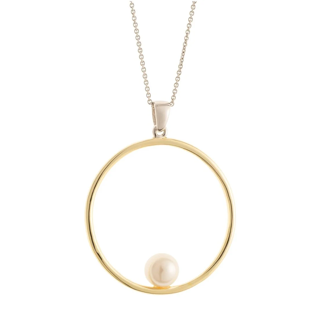 G9016-Galway Crystal Pearl Hoop Sterling Silver & Gold Pendant.jpg