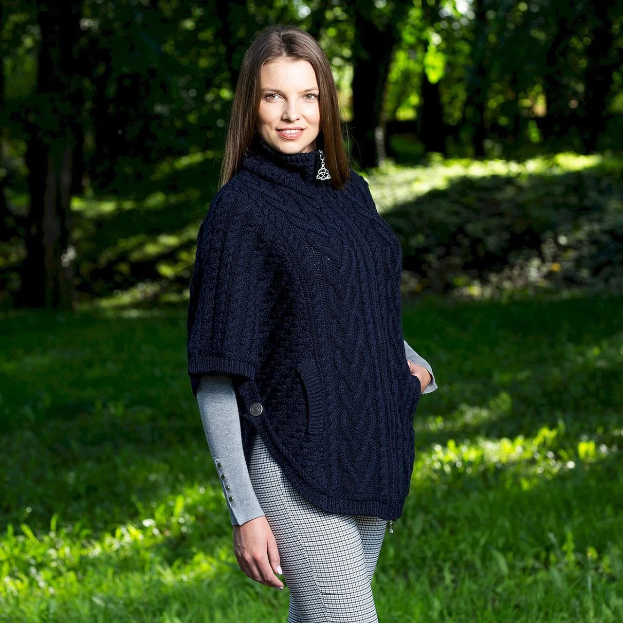 Funnel Neck Poncho Jacket-Navy-0-ML107.jpg