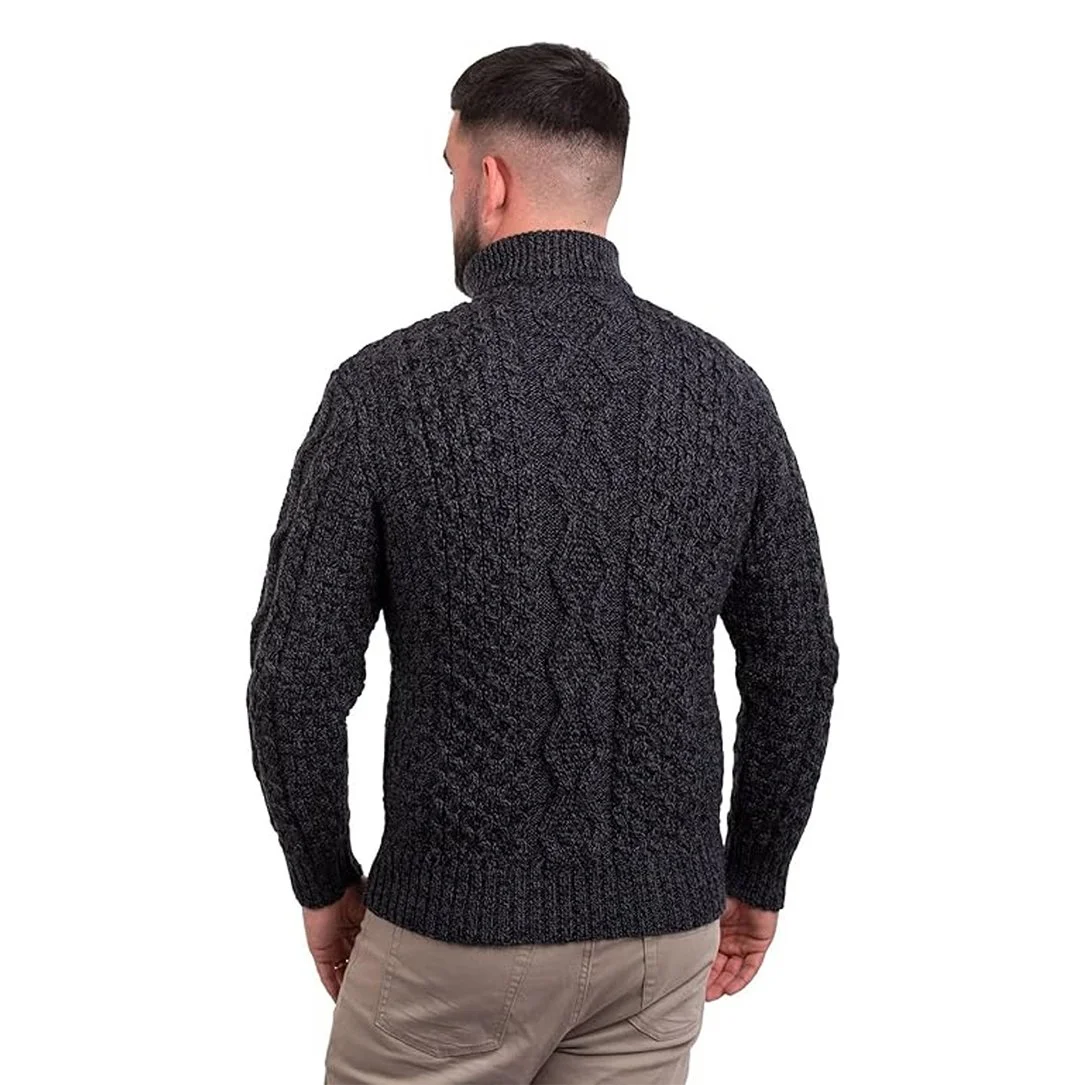 Men_s Wool Half Zip Sweater-Back -Anthracite-MM902.jpg