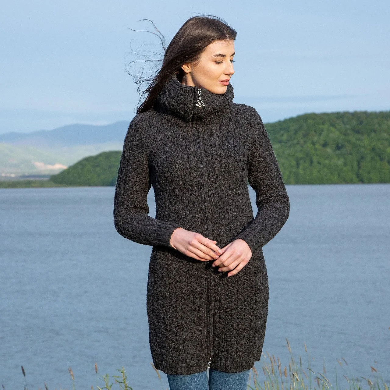 Double Collar Zip Cardigan-Charcoal-front3-ML106.jpg