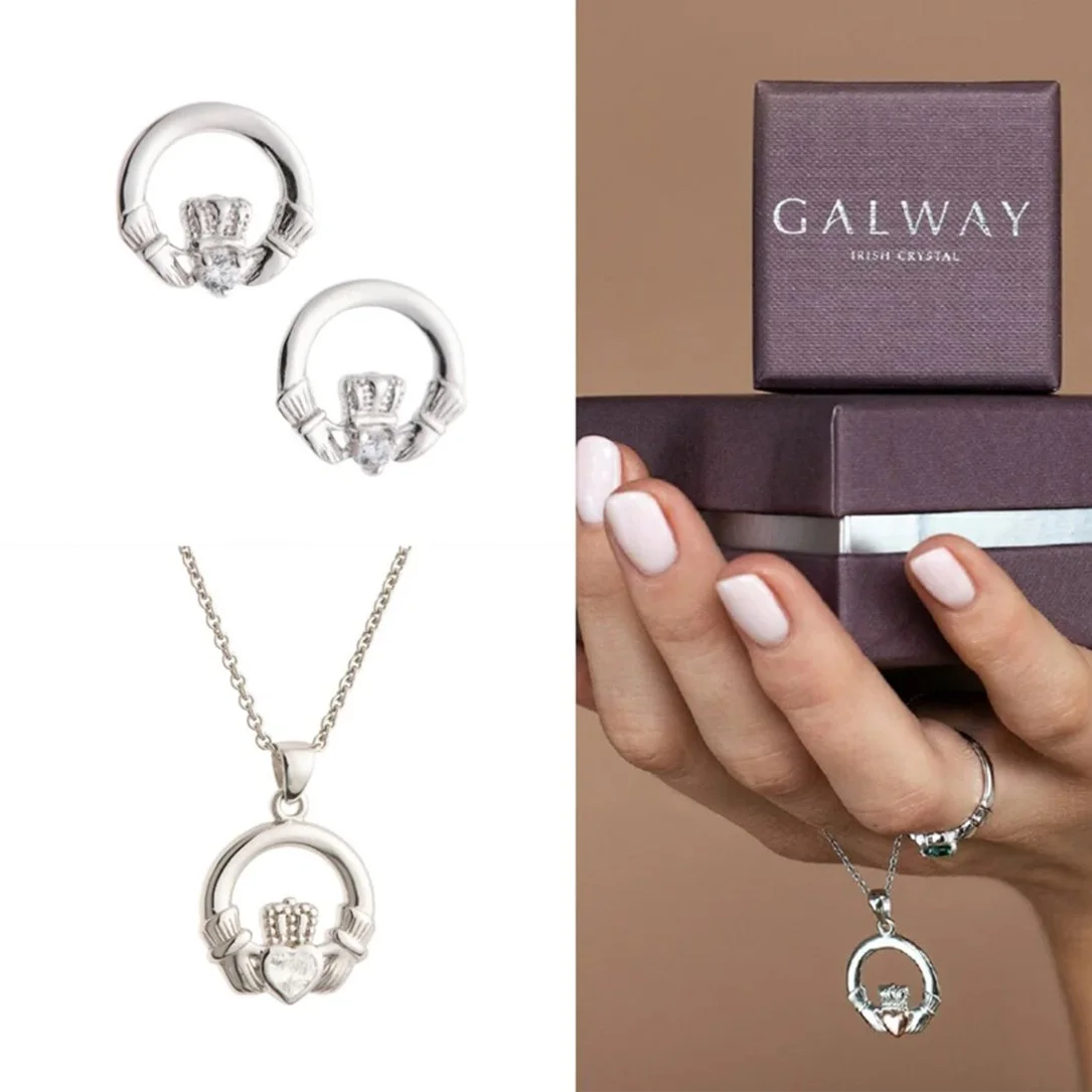 GJCS1-Galway Crystal Claddagh Crystal Sterling Silver Set.jpg