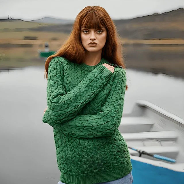 Ladies Side Button Sweater-Front-Green-ML157.jpg