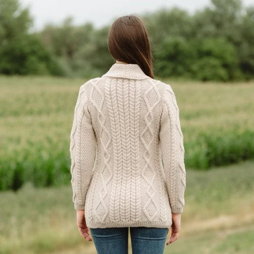 Ladies Shawl Collar Cardigan-back- Parsnip-ML163-108.jpg