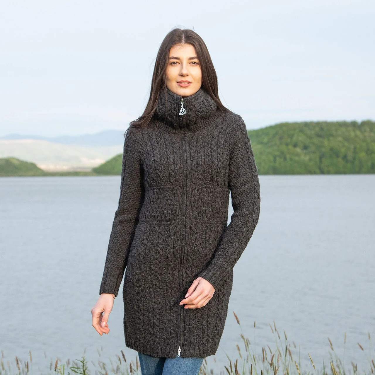 Double Collar Zip Cardigan-Charcoal-front2-ML106.jpg