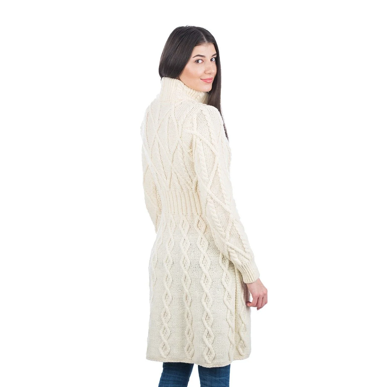 Aran Cable Signature Coat - Side - Natural - ML126-100.jpg
