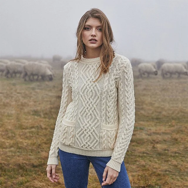 Cable Knit Crew Sweater-Front- Natural-ML102.jpg