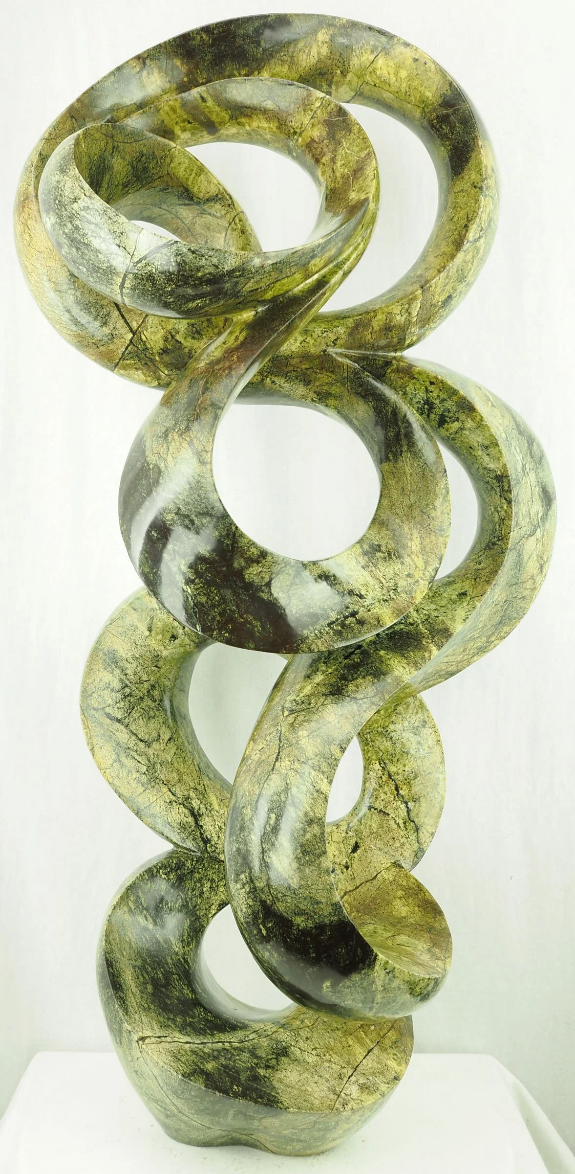 WILLARD BOPOTO (1985–present) 
 Natural Healing , 2025 
Leopard Rock' (Serpentine Stone) 
83 x 38 x 26 cm