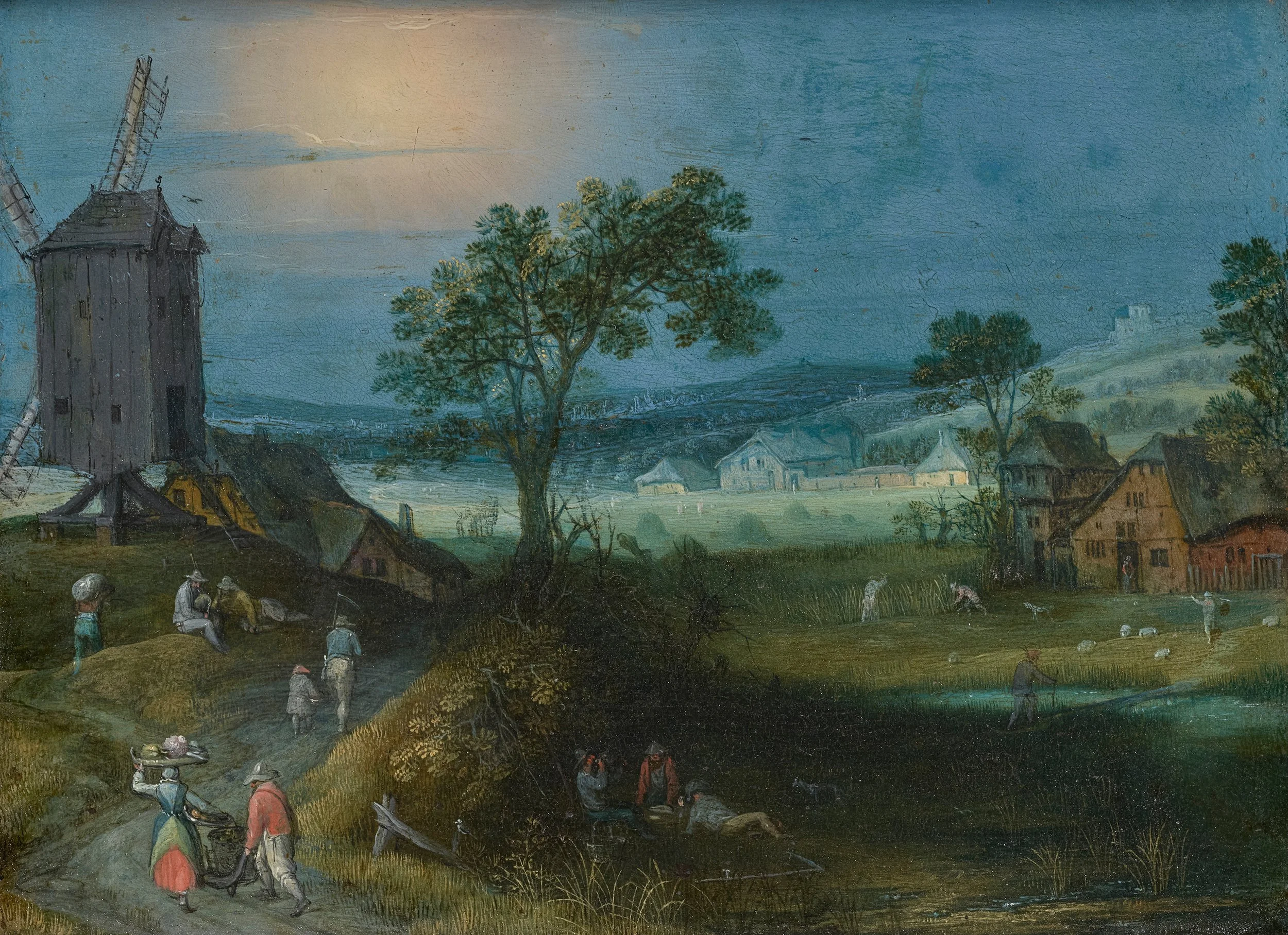 ADRIAEN VAN STALBEMT (1580–1662) 
 A Summer Landscape with a Windmill , c. 1610 
oil on copper 
10.2 x 13.7 cm (framed: 17 x 20 cm) 
 
MORE INFORMATION
 