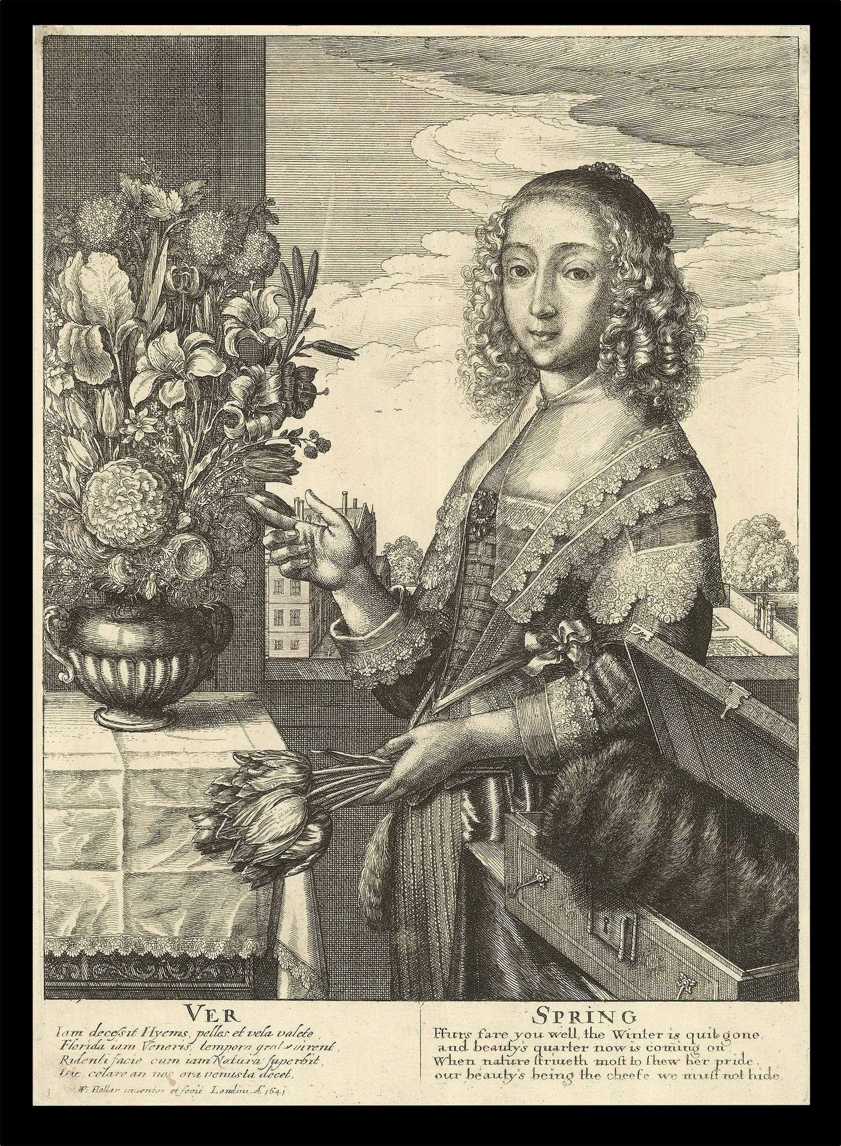 W[ENCESLAUS] HOLLAR (1607–1677)  
 The  Half-length Seasons  
 Autumnus [and] Hiems [and] Aestas [and] Ver , 1641 
etching 
250 x 175 mm (framed: 310 x 235 mm)