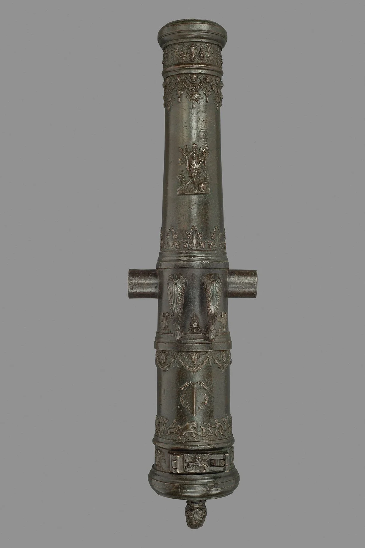  A Very Fine Bronze Cannon attributed to the Foundries of Hans Christoph Löffler , c. 1550 
bronze 
length: 54.9 cm (21.6 in.)