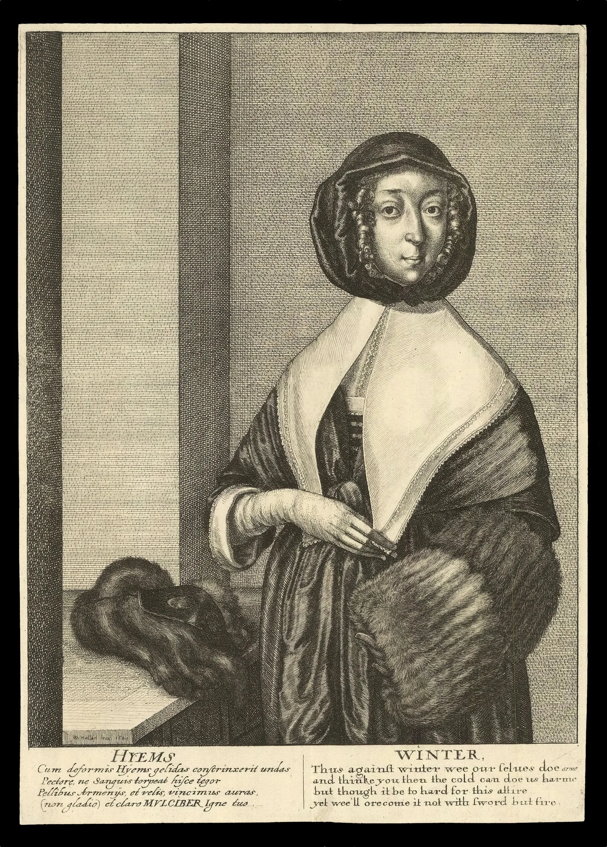W[ENCESLAUS] HOLLAR (1607–1677)  
 The  Half-length Seasons  
 Autumnus [and] Hiems [and] Aestas [and] Ver , 1641 
etching 
250 x 175 mm (framed: 310 x 235 mm)