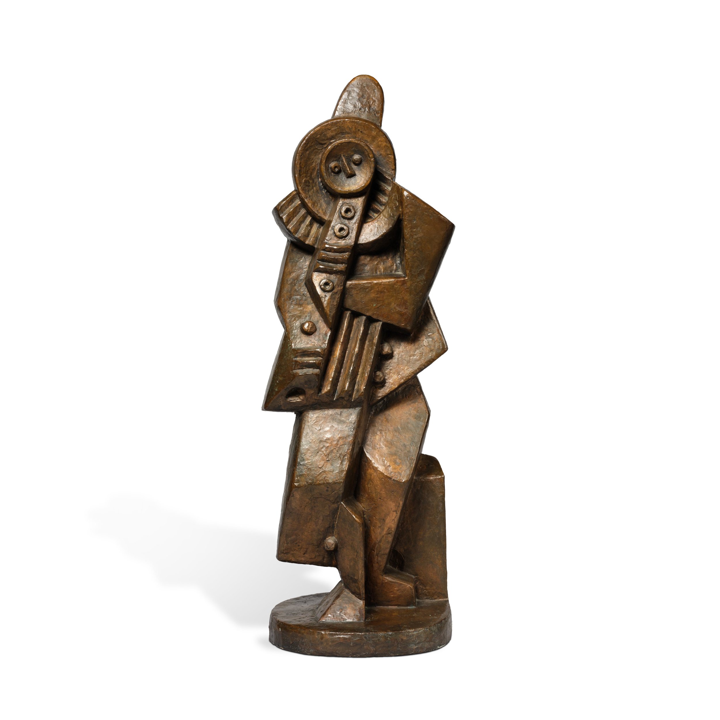 JACQUES LIPCHITZ (1891 Druskininkai–1973 Capri) 
 Pierrot au clarinet  conceived in 1919; cast in c.1951–52 by the Modern Art Foundry, New York 
bronze; edition 2 of 7 
75.5 x 24 x 25 cm (29¾ x 9½ x 9⅞ in.)

