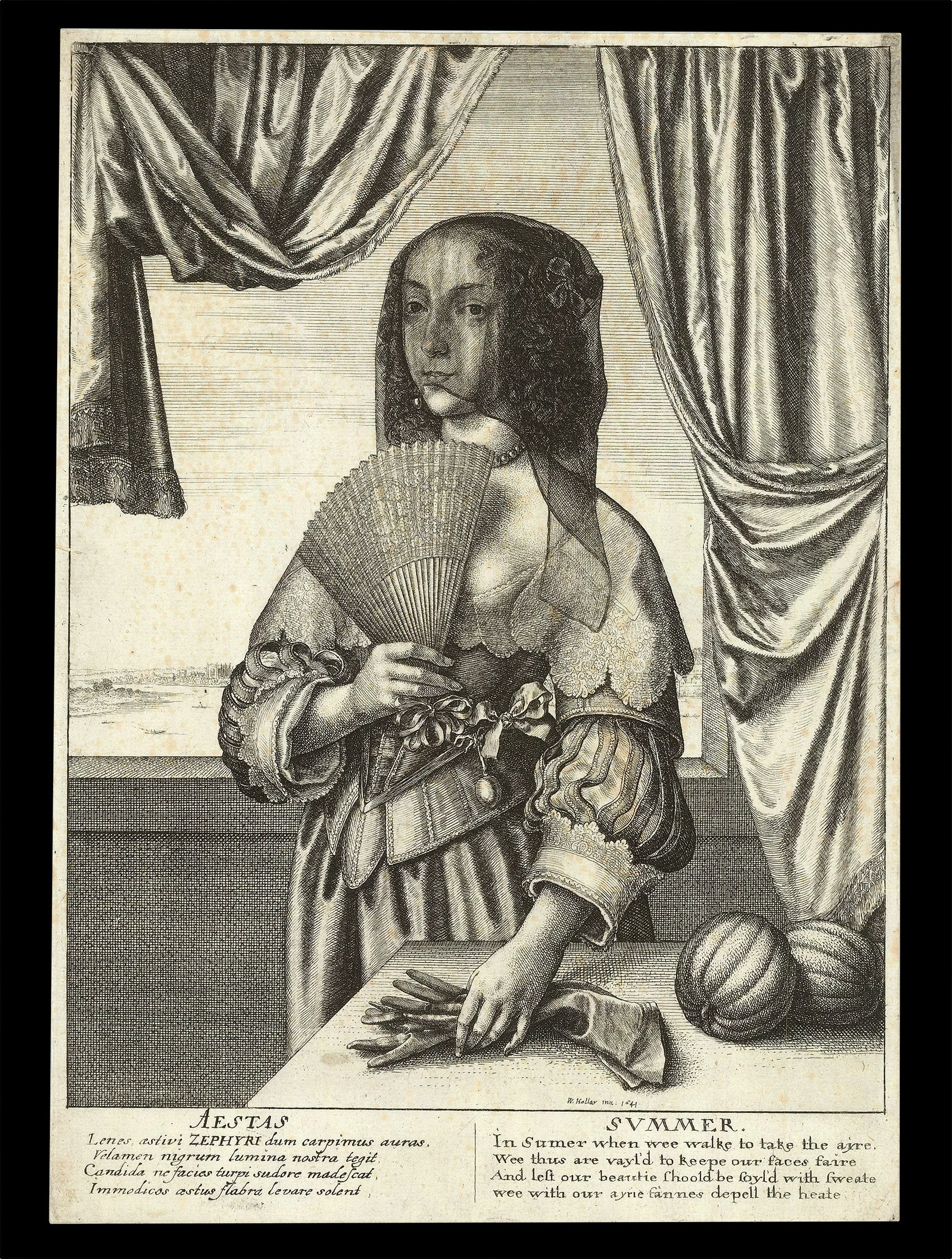 W[ENCESLAUS] HOLLAR (1607–1677)  
 The  Half-length Seasons  
 Autumnus [and] Hiems [and] Aestas [and] Ver , 1641 
etching 
250 x 175 mm (framed: 310 x 235 mm)