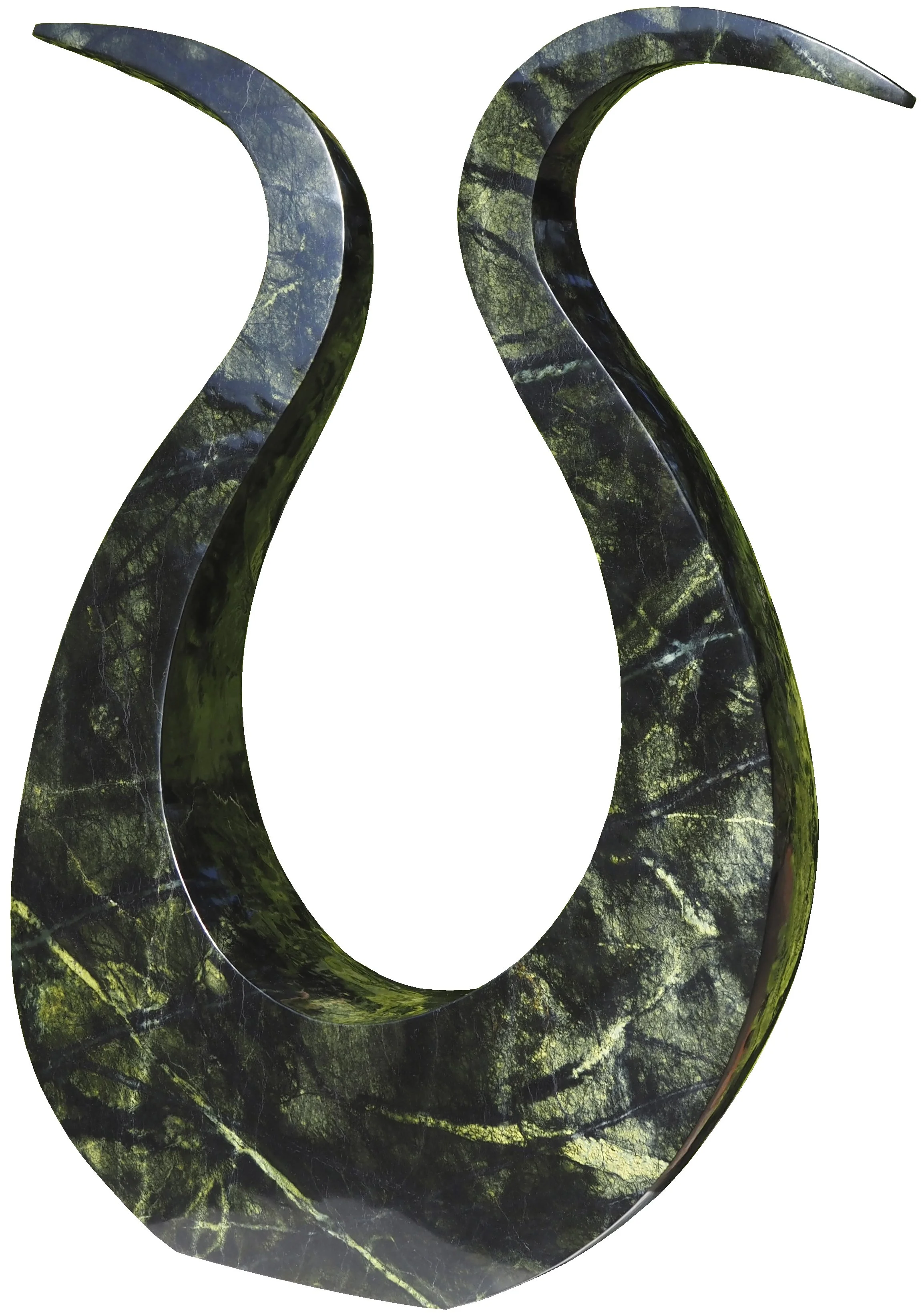 NESBERT MUKOMBERANWA (1969–present) 
 Relaxing Partners , 2022 
Leopard Rock' (Serpentine Stone) 
82 x 64 x 16 cm