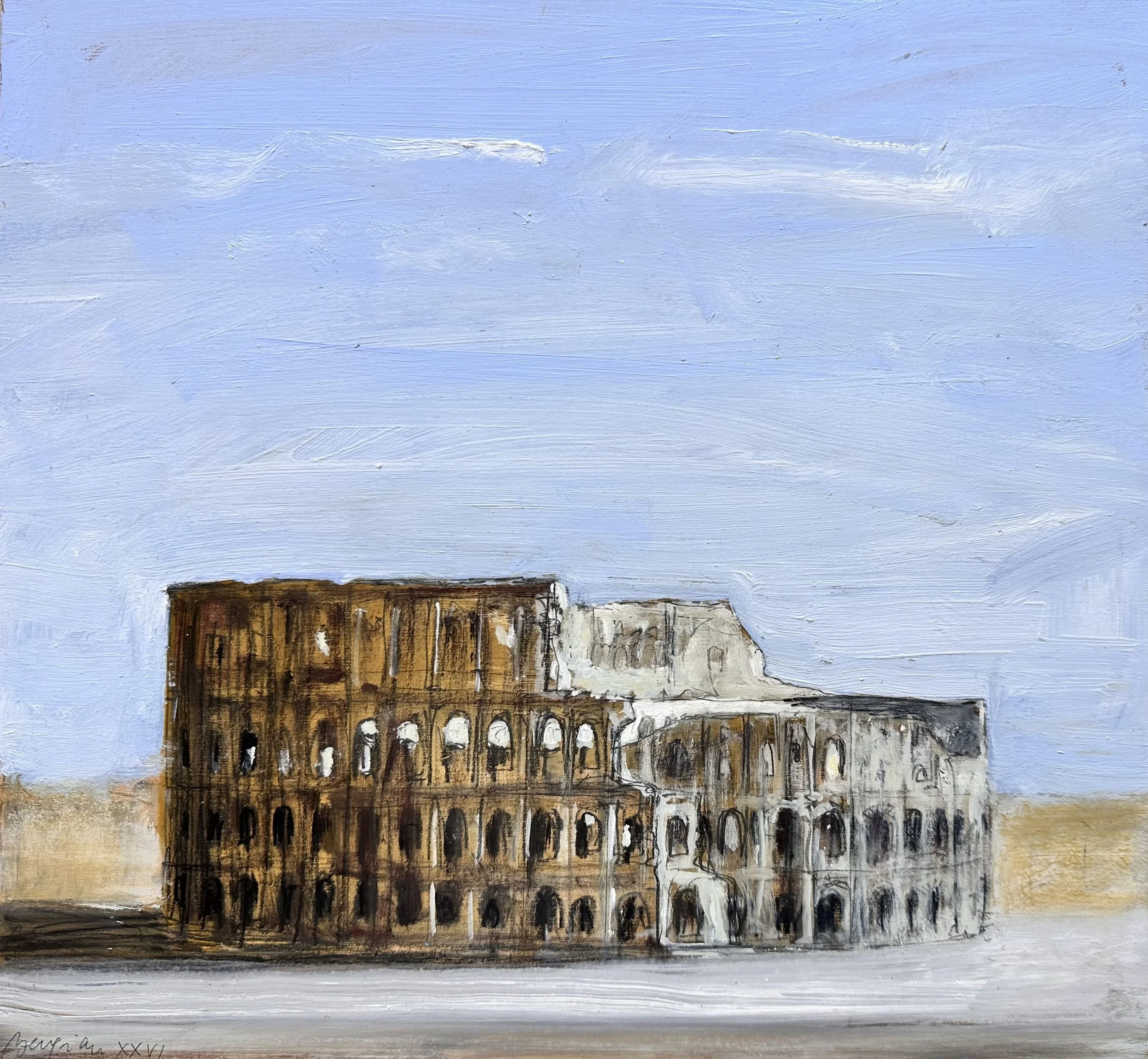 PIERRE BERGIAN (1965 Bruges–present)  
 Chambre du Dauphin, Versailles , 2026 
oil on panel 
39 x 46.5 cm