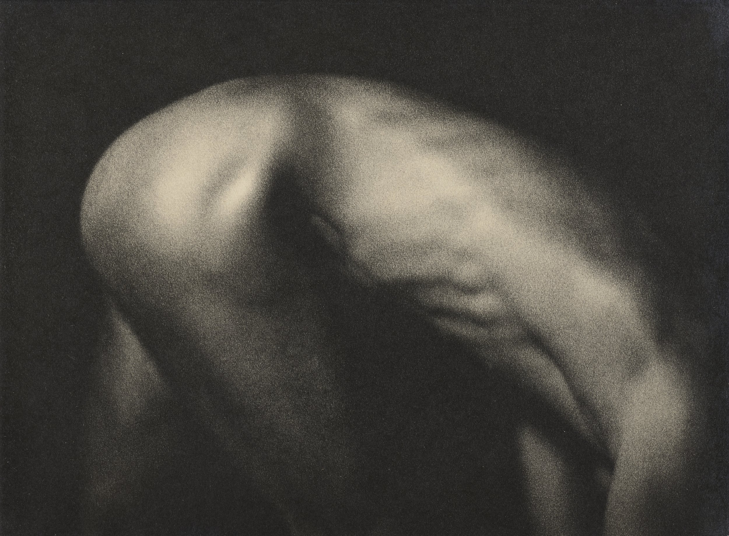 ROBERT HUBERT PAYELLE (1891–1971) 
 Male crouching torso, c. 1930
fine unique silver print photograph, tipped onto original mount 
18 x 23.5 cm (framed: 25 x 35 cm)