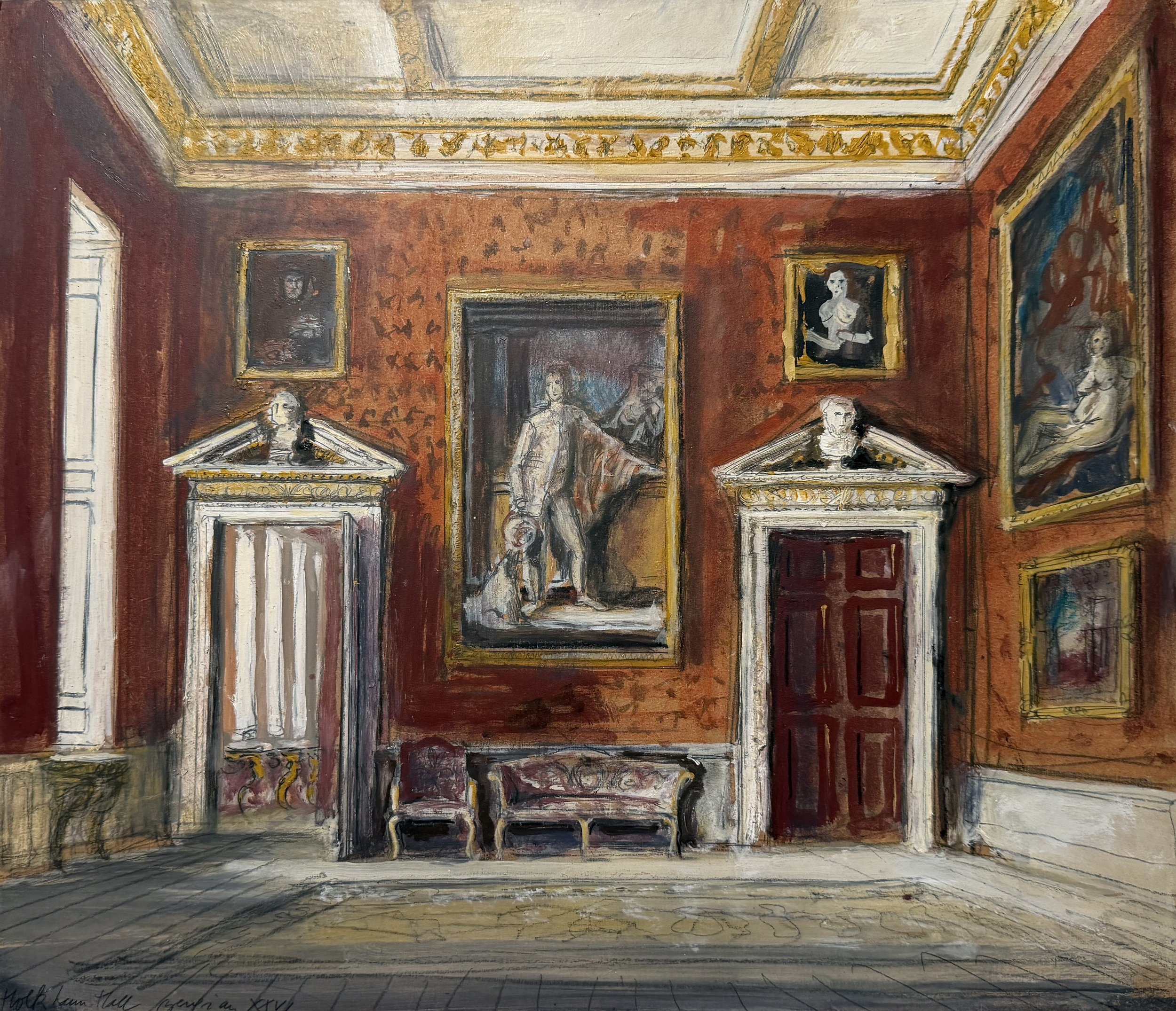 PIERRE BERGIAN (1965 Bruges–present)  
 Holkham Hall , 2026 
oil on panel 
40 x 46.5 cm