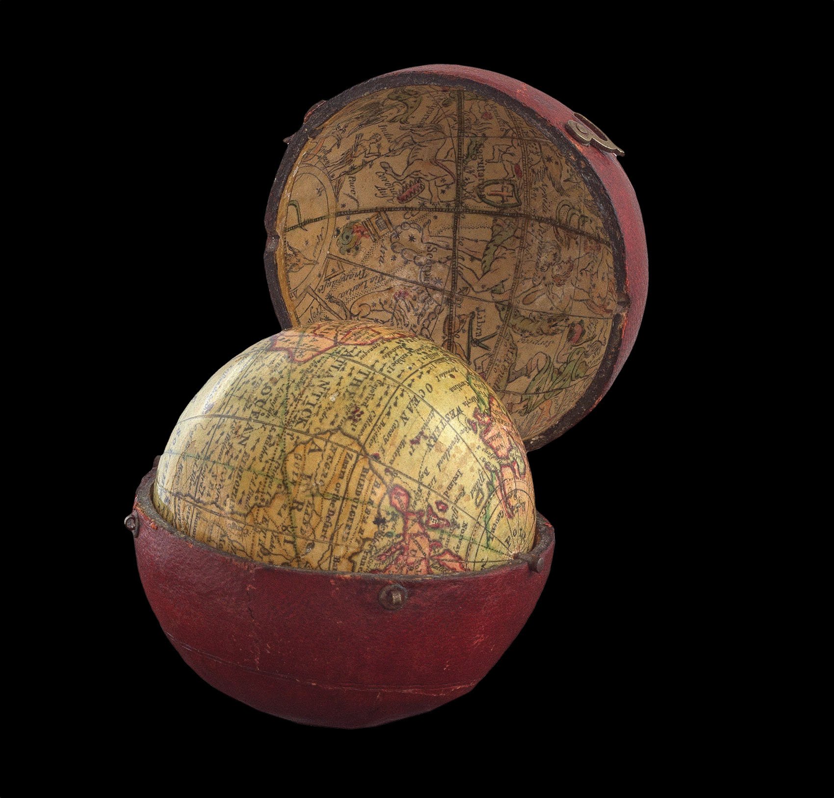 JOHN NEWTON (1759–1844) 
 Newton in red , 1800 
 A New Terrestrial Globe by J. Newton , ,1800 
pocket globe 
diameter: 70 mm