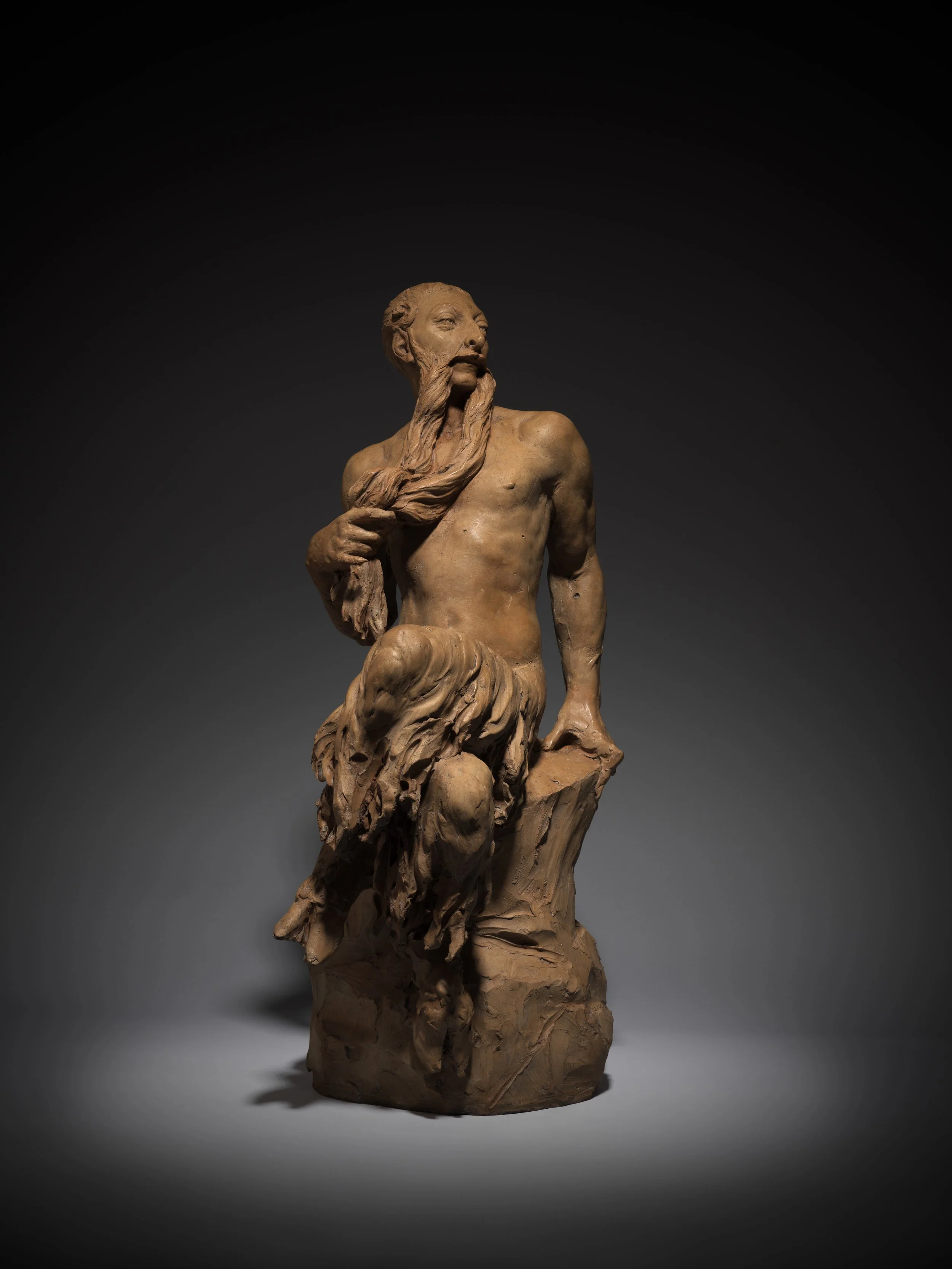 PROSPER D'EPINAY (Mauritius 1836–Paris 1914) 
 The Marquis of Modena as a Satyr , c. 1909 
original terracotta,  signed ‘d’Épinay’ on the base; repaired breaks 
height: 65 cm 
