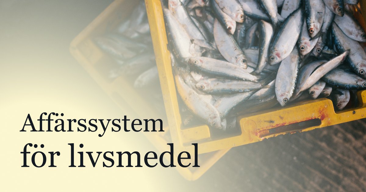 Bilden visar texten affärssystem för livsmedel.