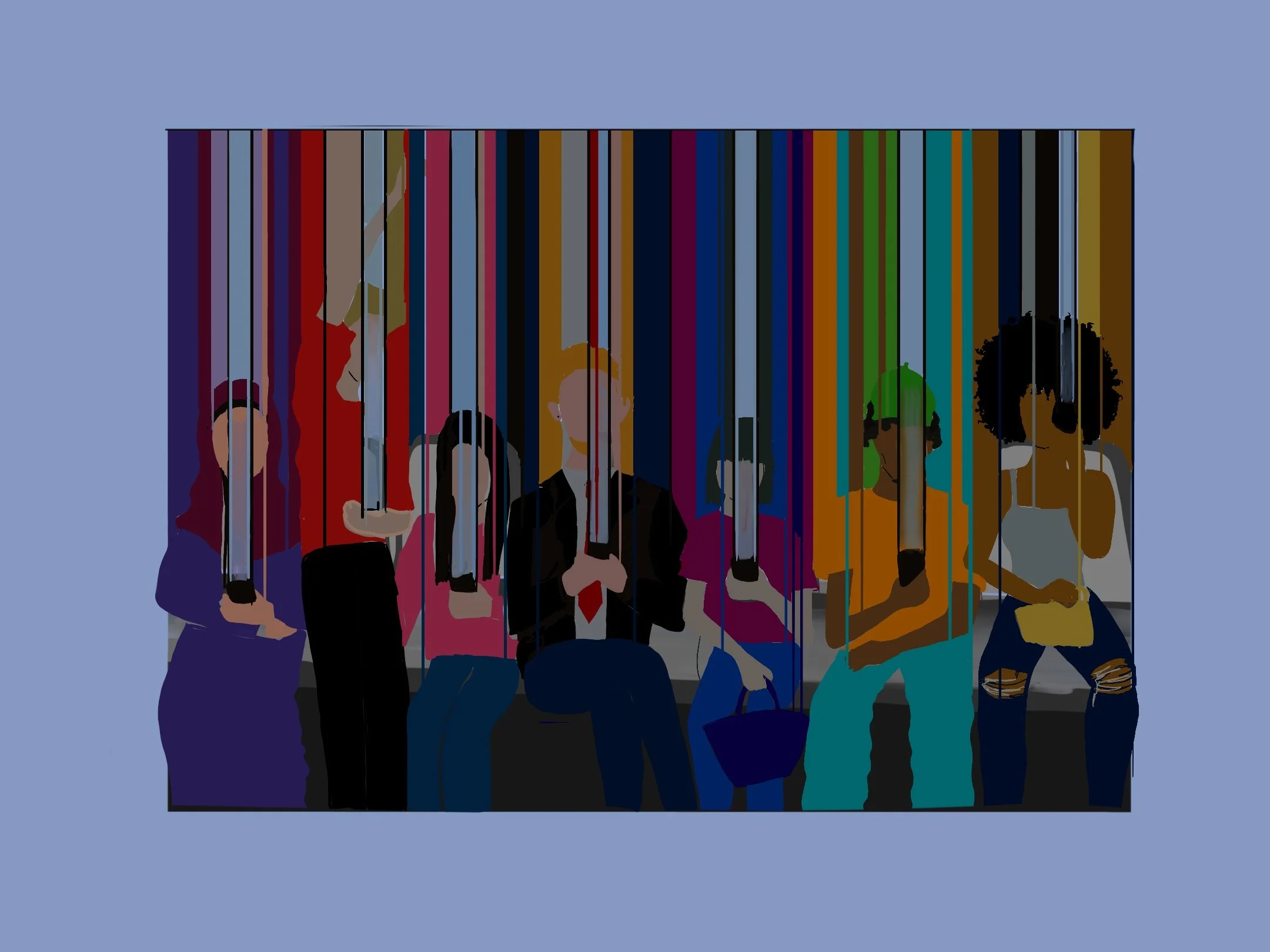 connected and distracted, digital illustration, 2021