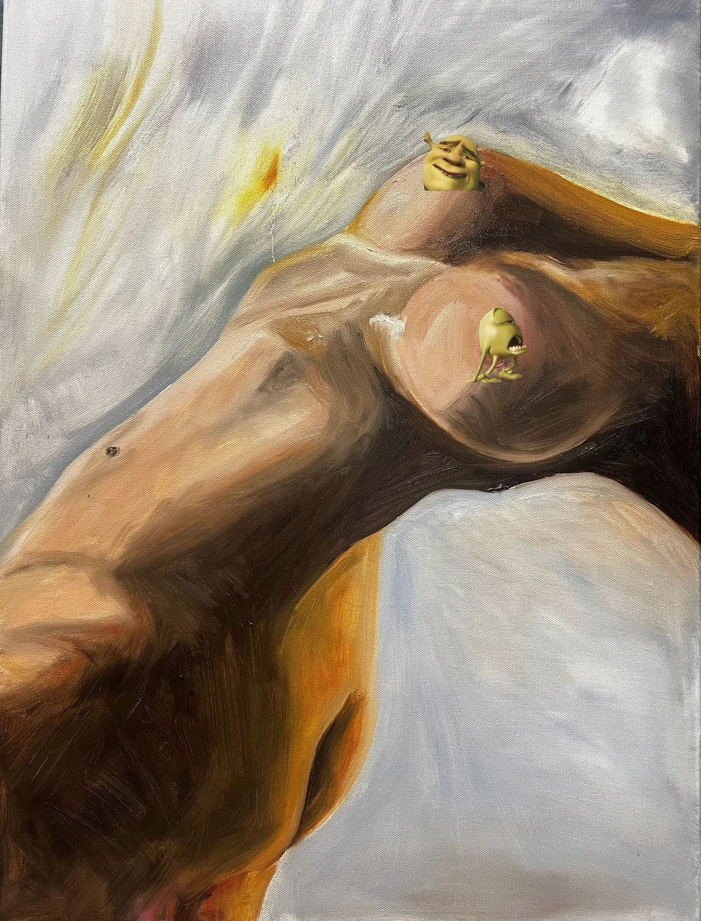 Well I guess to see the uncensored version you have to buy it (blame instagram&rsquo;s guide lines bc they won&rsquo;t differentiate between a painting and adult content lol) 

Anyways since I don&rsquo;t have a name for the painting yet but still wa