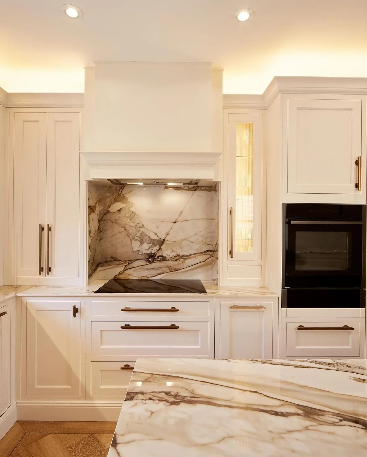 A recently completed kitchen of dreams designed by Lucy and installed for a client in Harrogate. Bespoke, in frame kitchen made in solid ash and painted in @littlegreenepaintcompany complemented with antique brass handles x #kitchen #kitchendesign #i