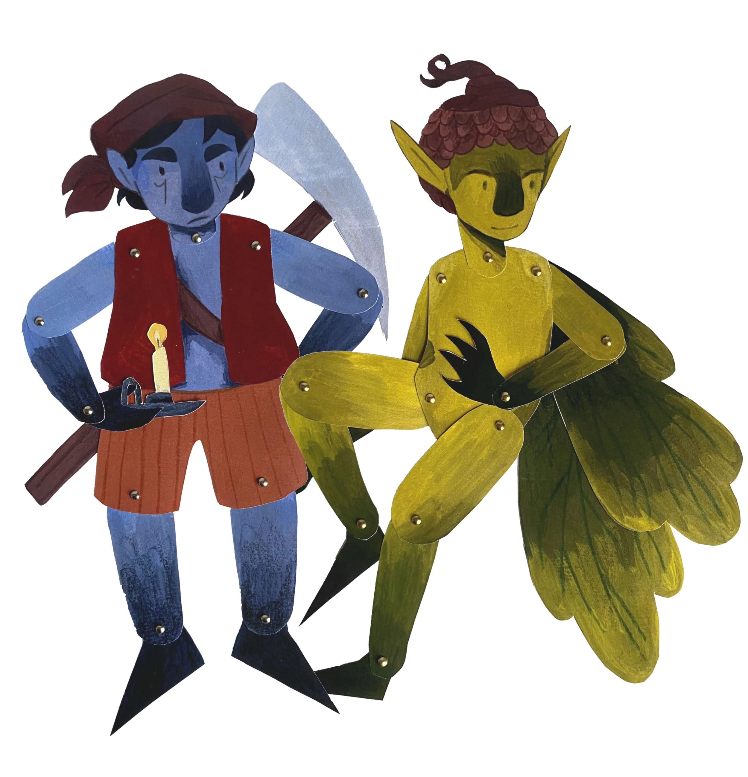 Knocker and Pinkie - Articulated Paper Dolls 