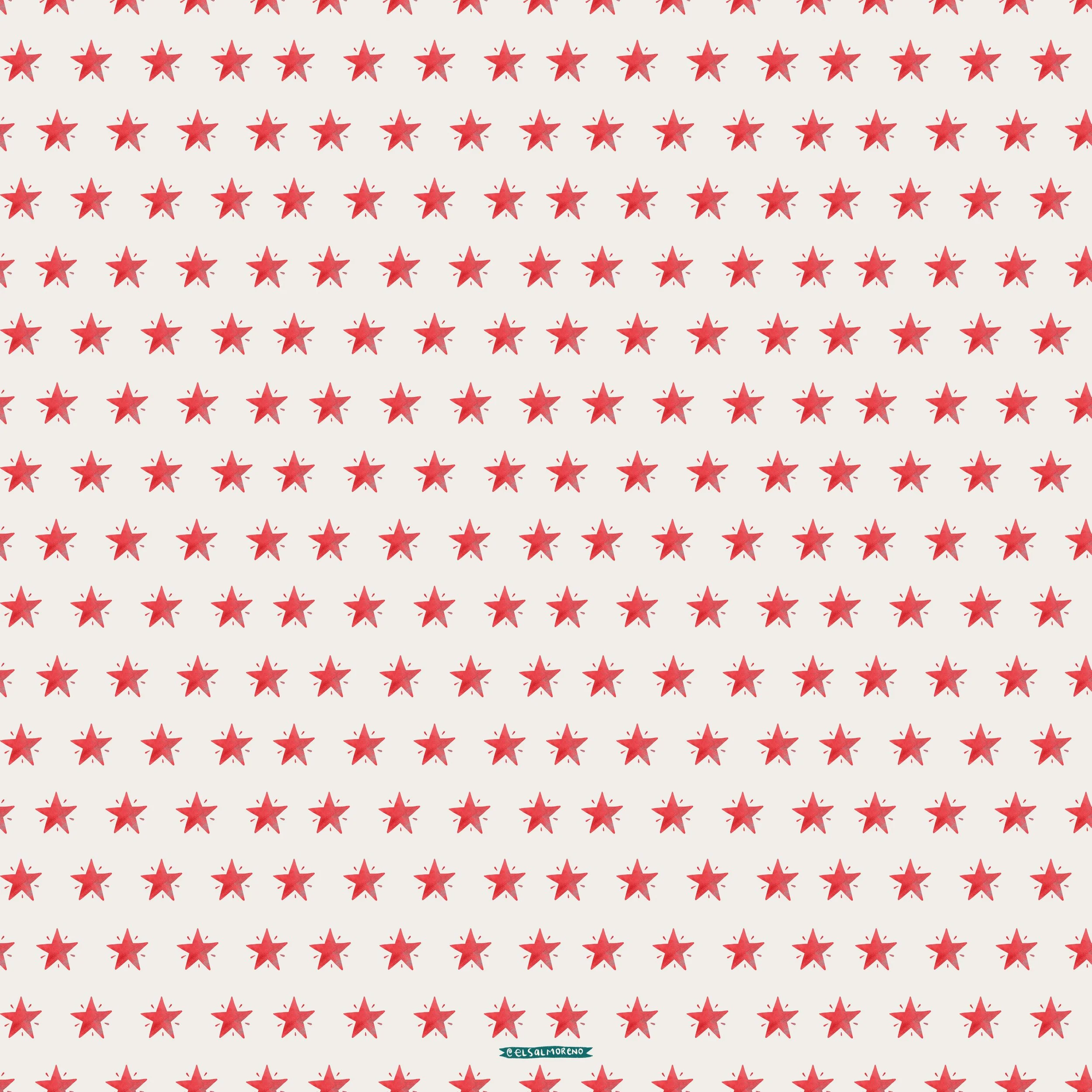 Red stars repeating pattern over a white background