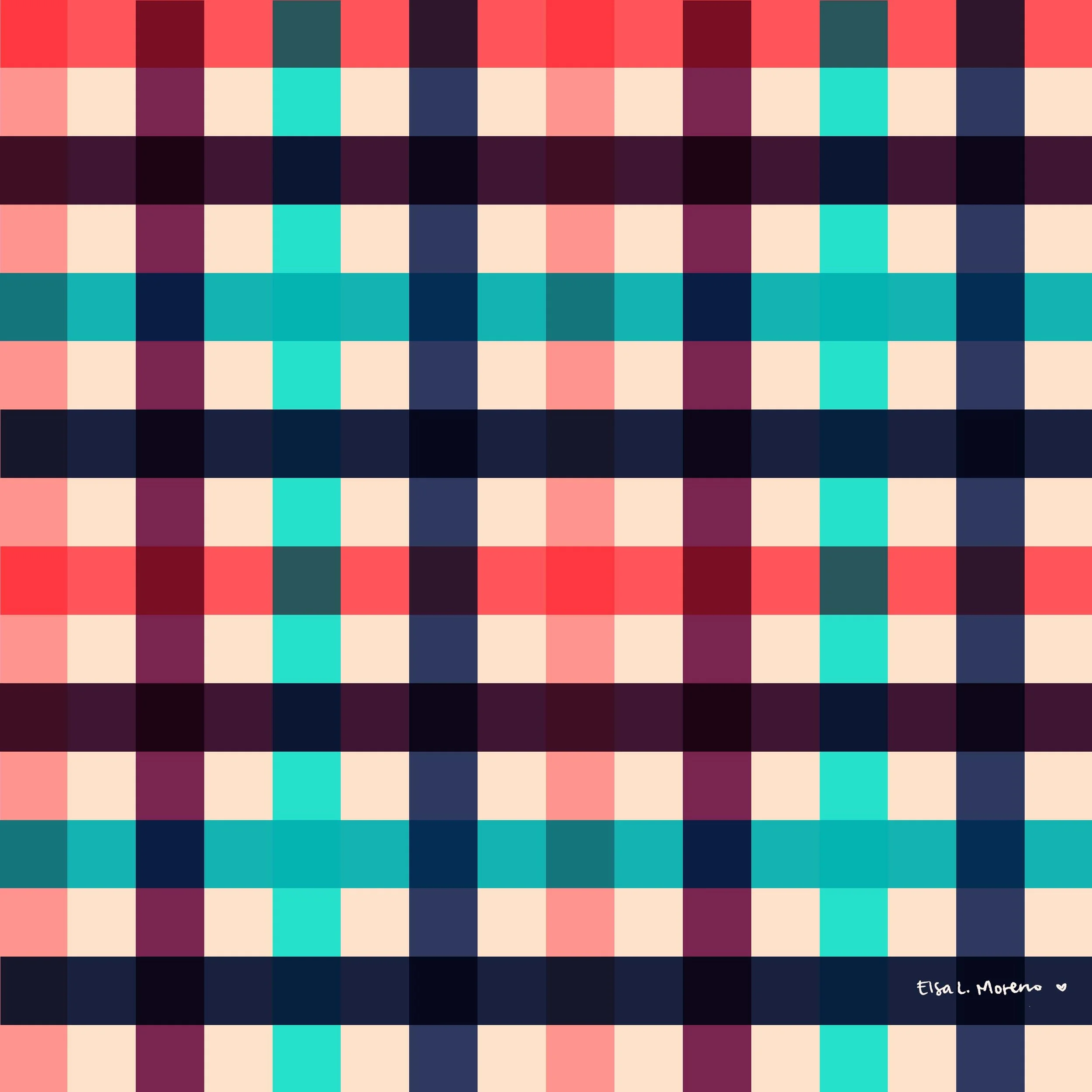 A repeating gingham pattern in autumnal colors